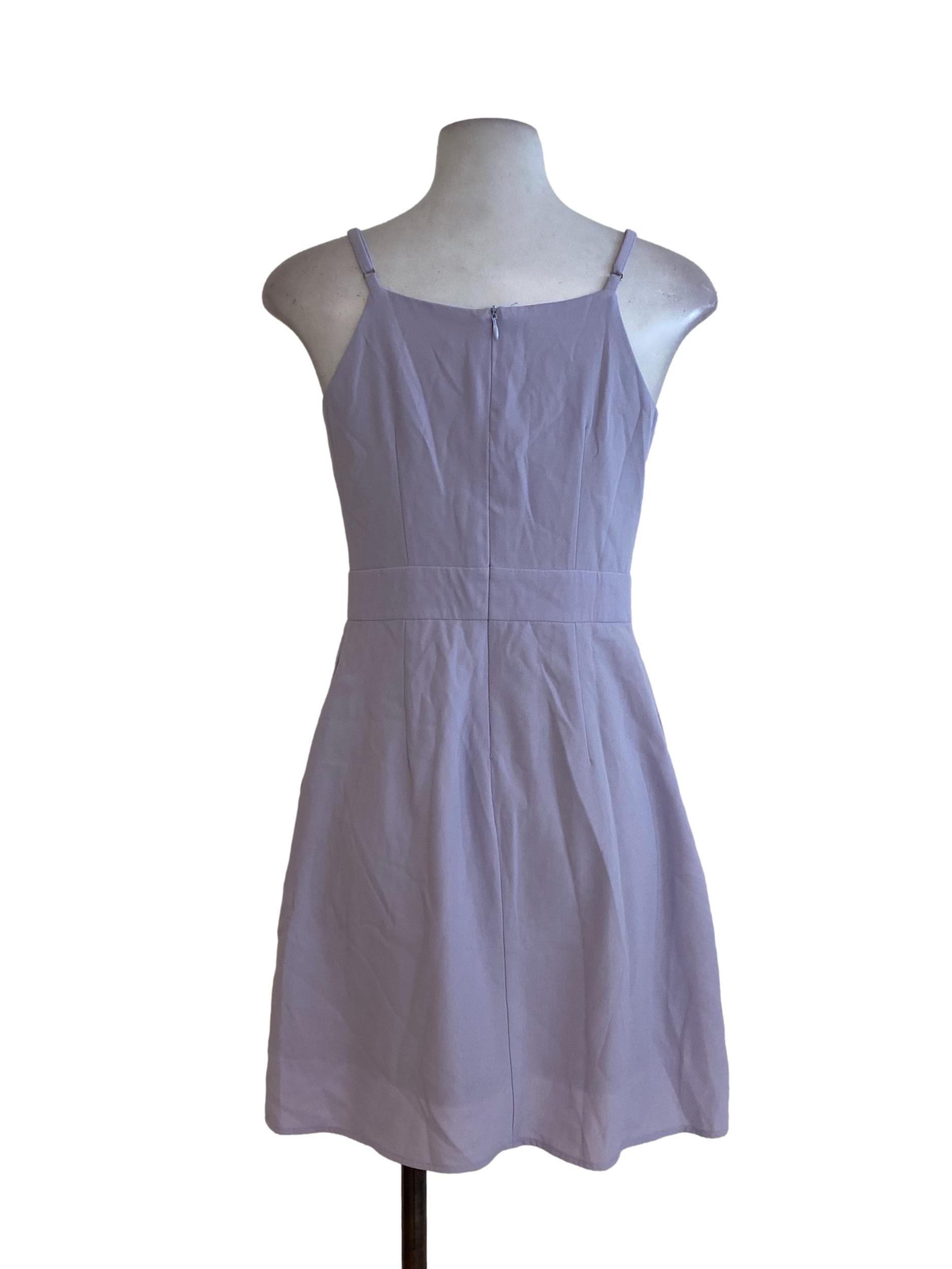 Purple Overlapped Mini Dress