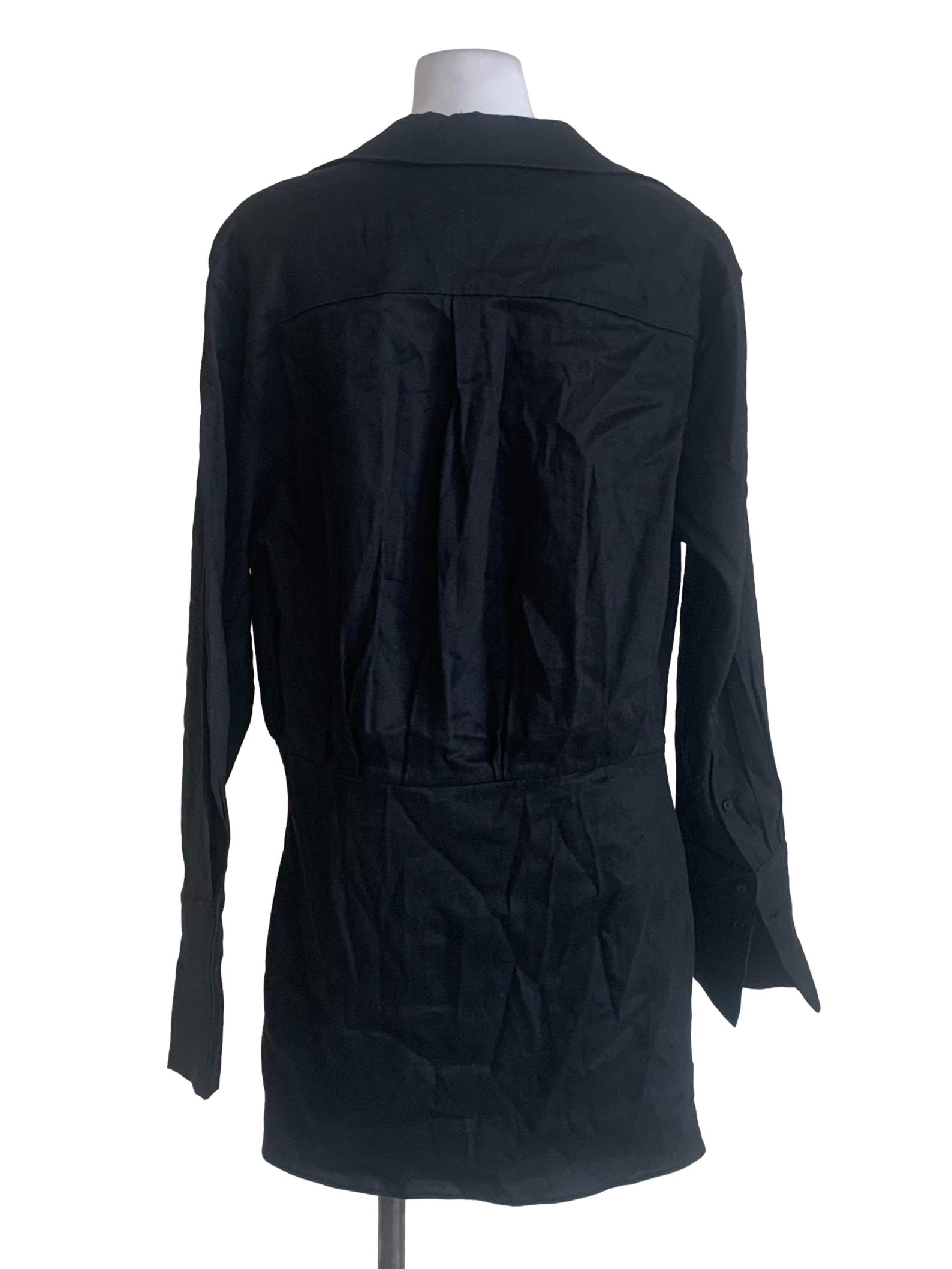 Black Notched Collar Dress
