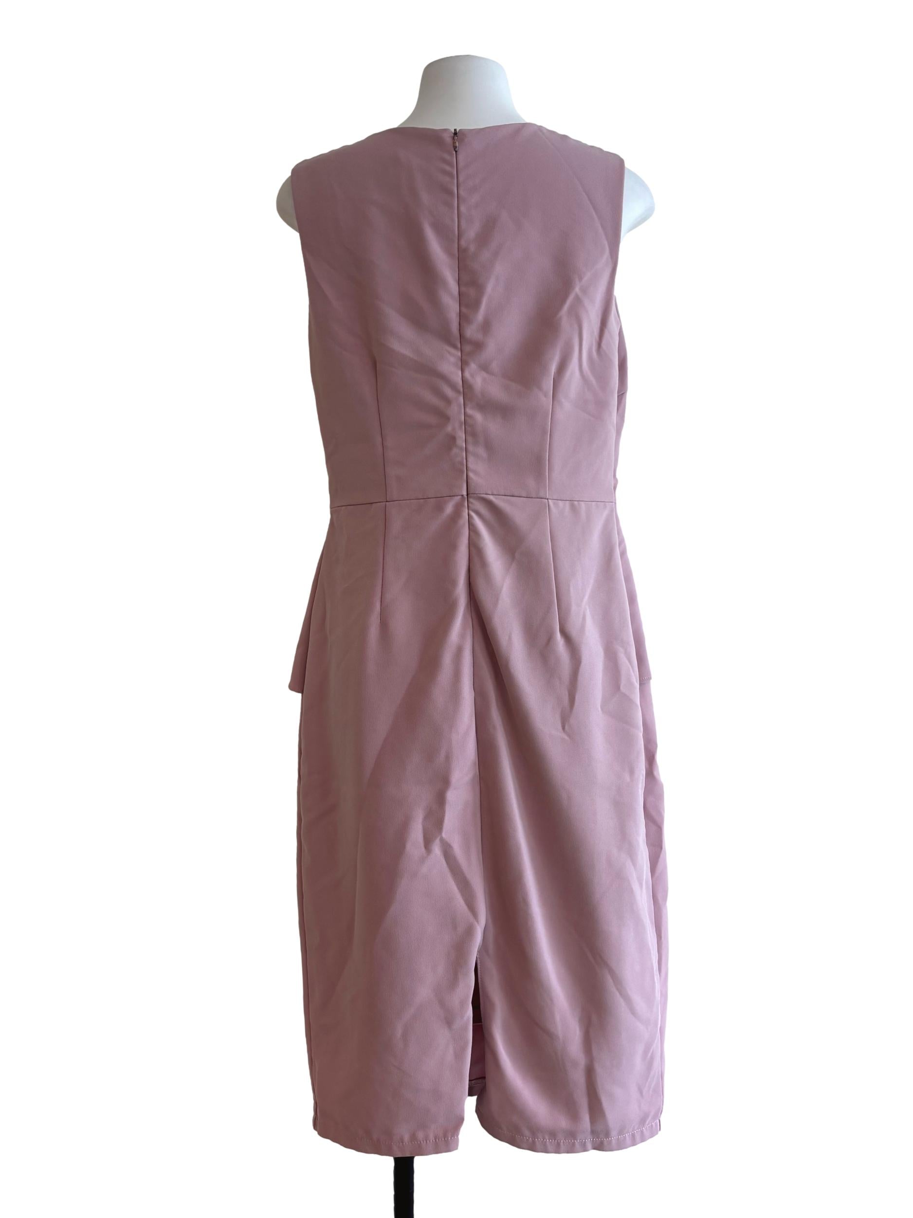 Taffy Pink Ruffle Pencil Dress
