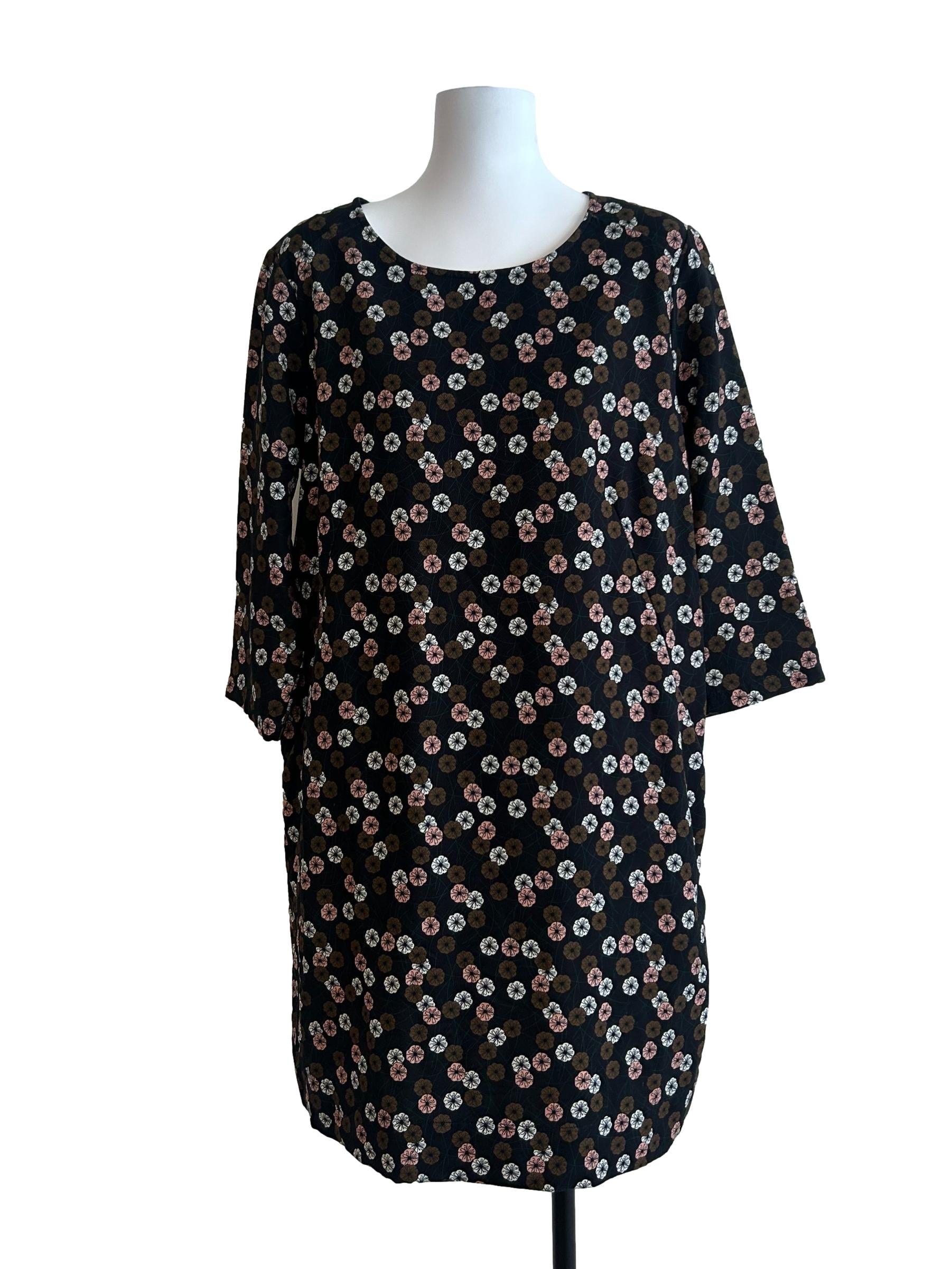 Charcoal Black Floral Mini Dress
