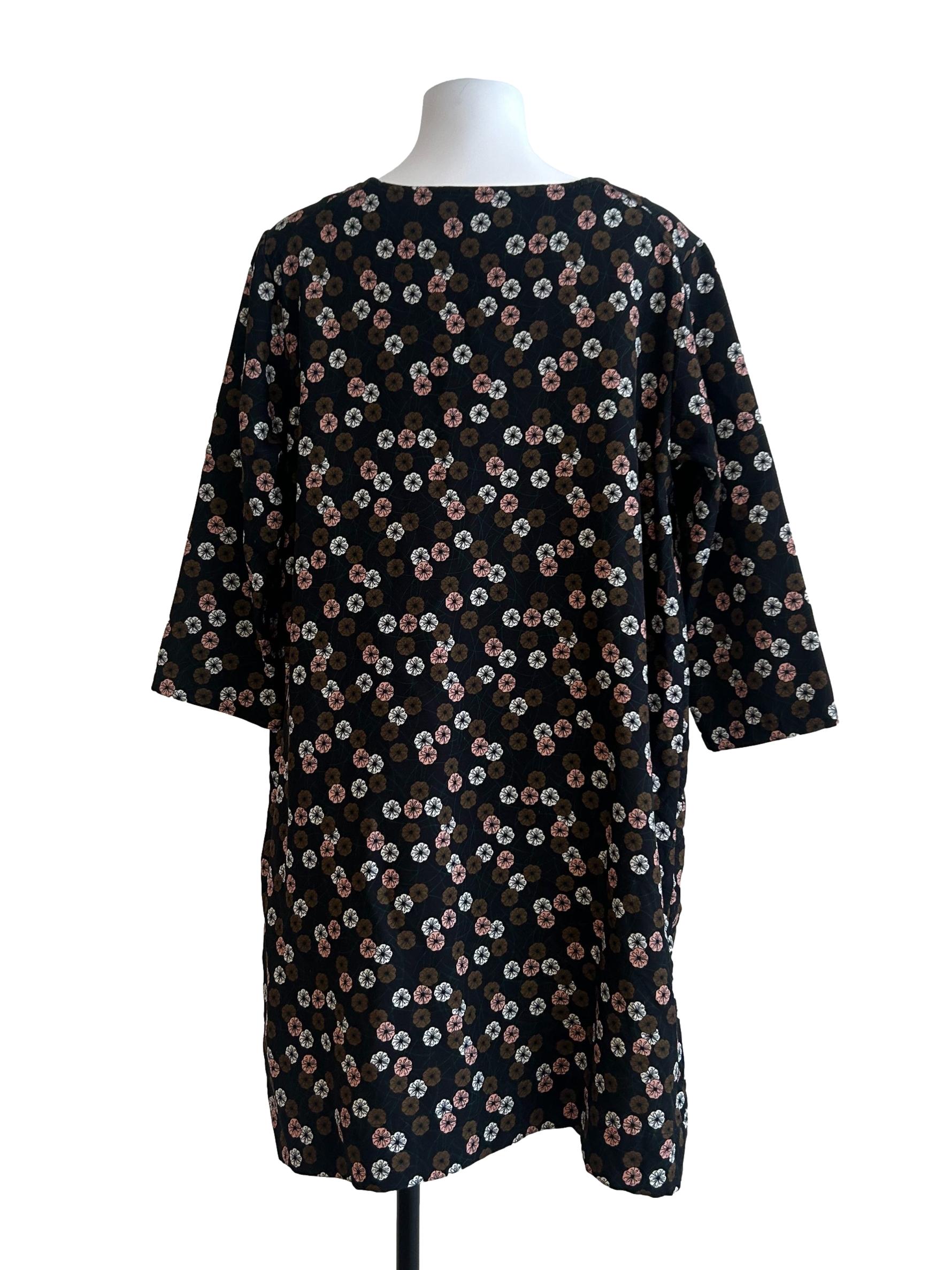 Charcoal Black Floral Mini Dress