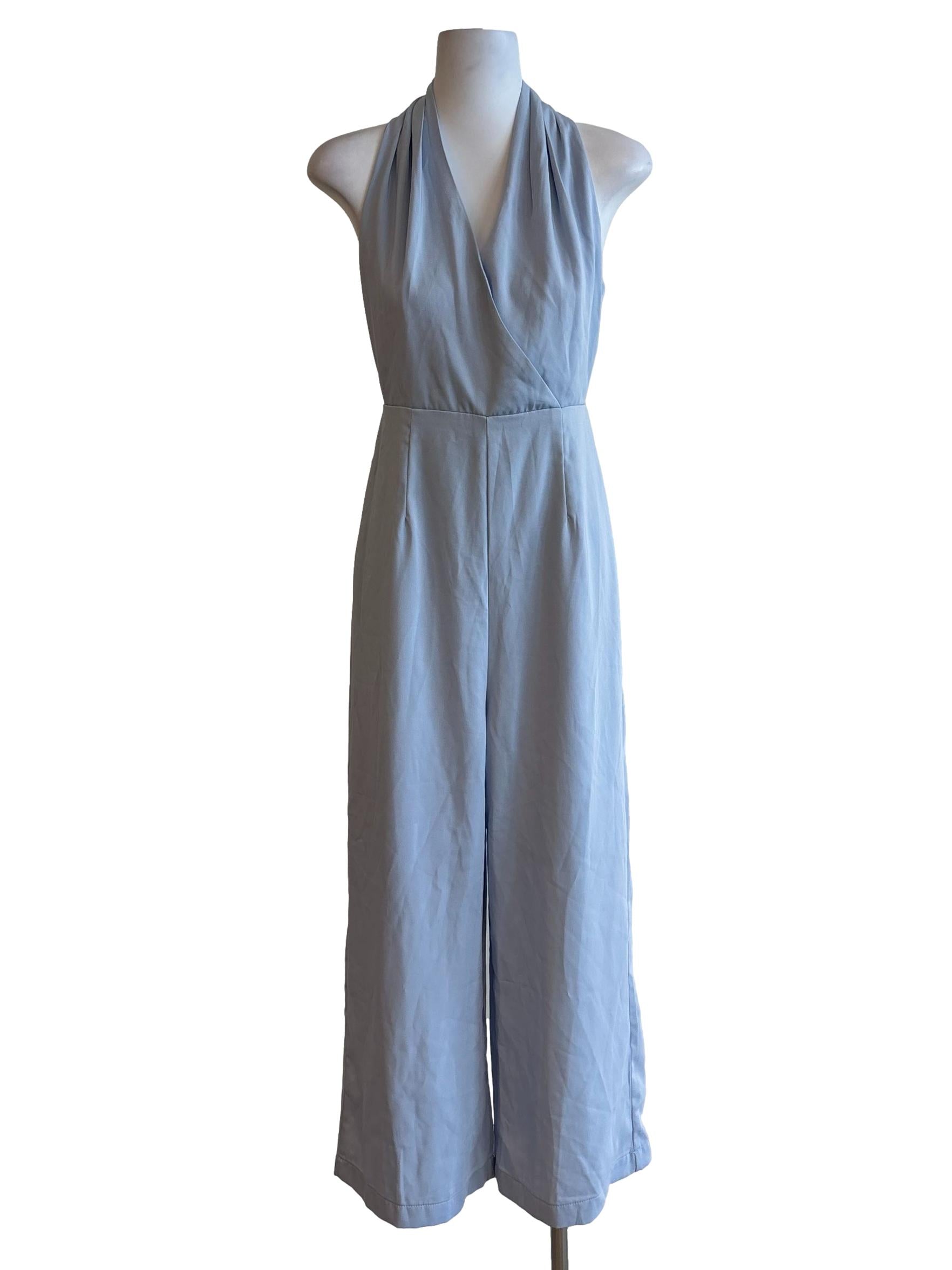 Baby Blue Halter Jumpsuit