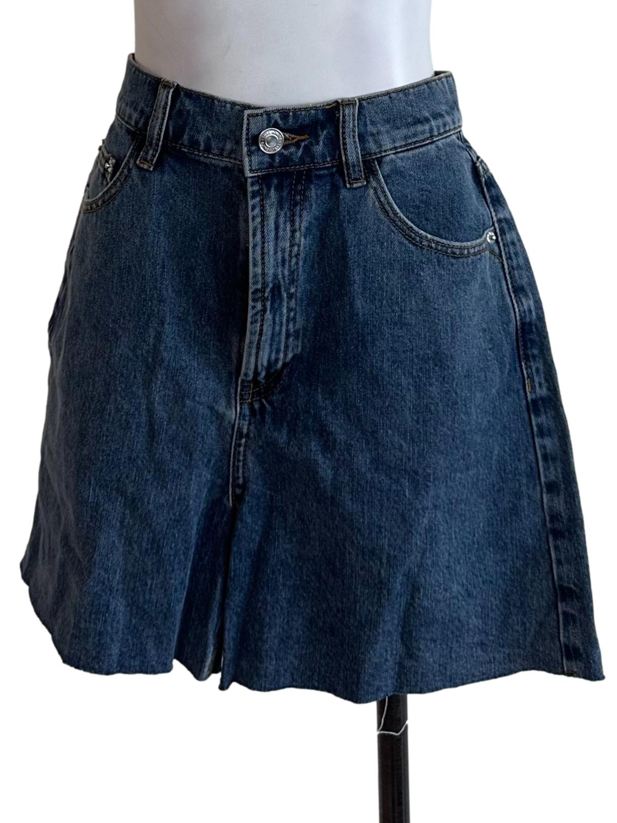 Dark Blue Denim Casual Shorts