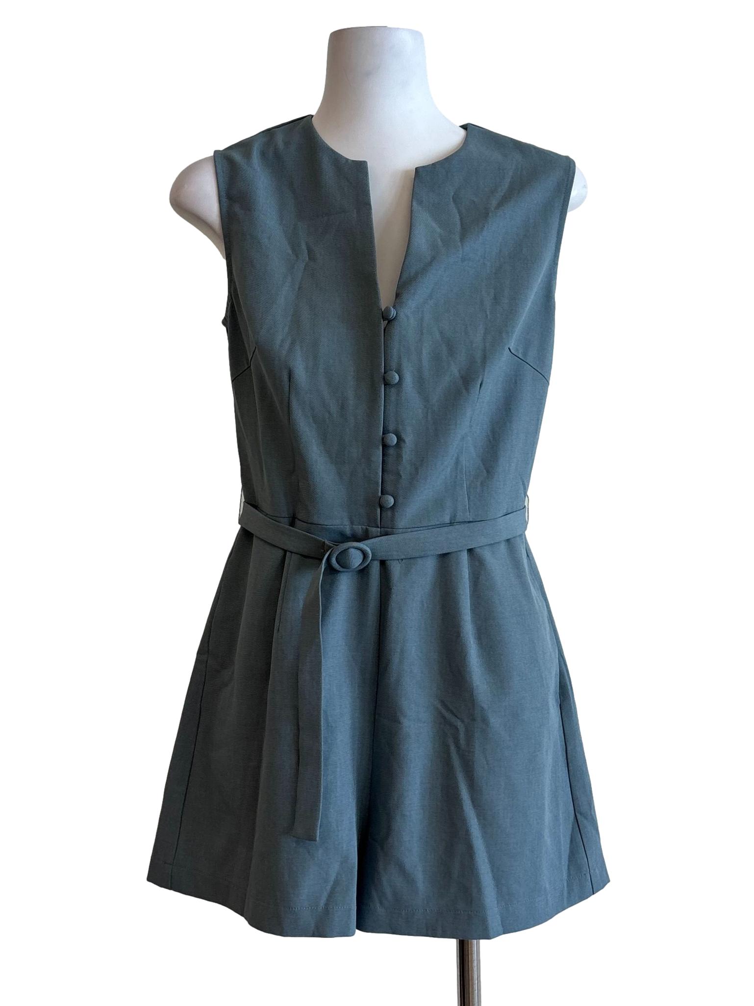 Teal Sleeveless Romper