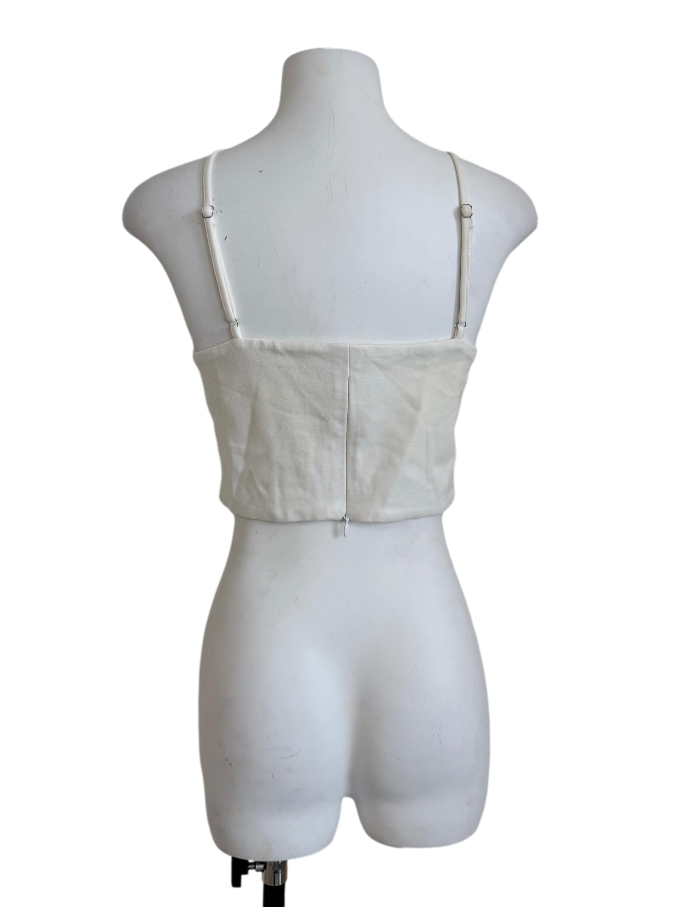 Pearl White Halter Neck Crop Top