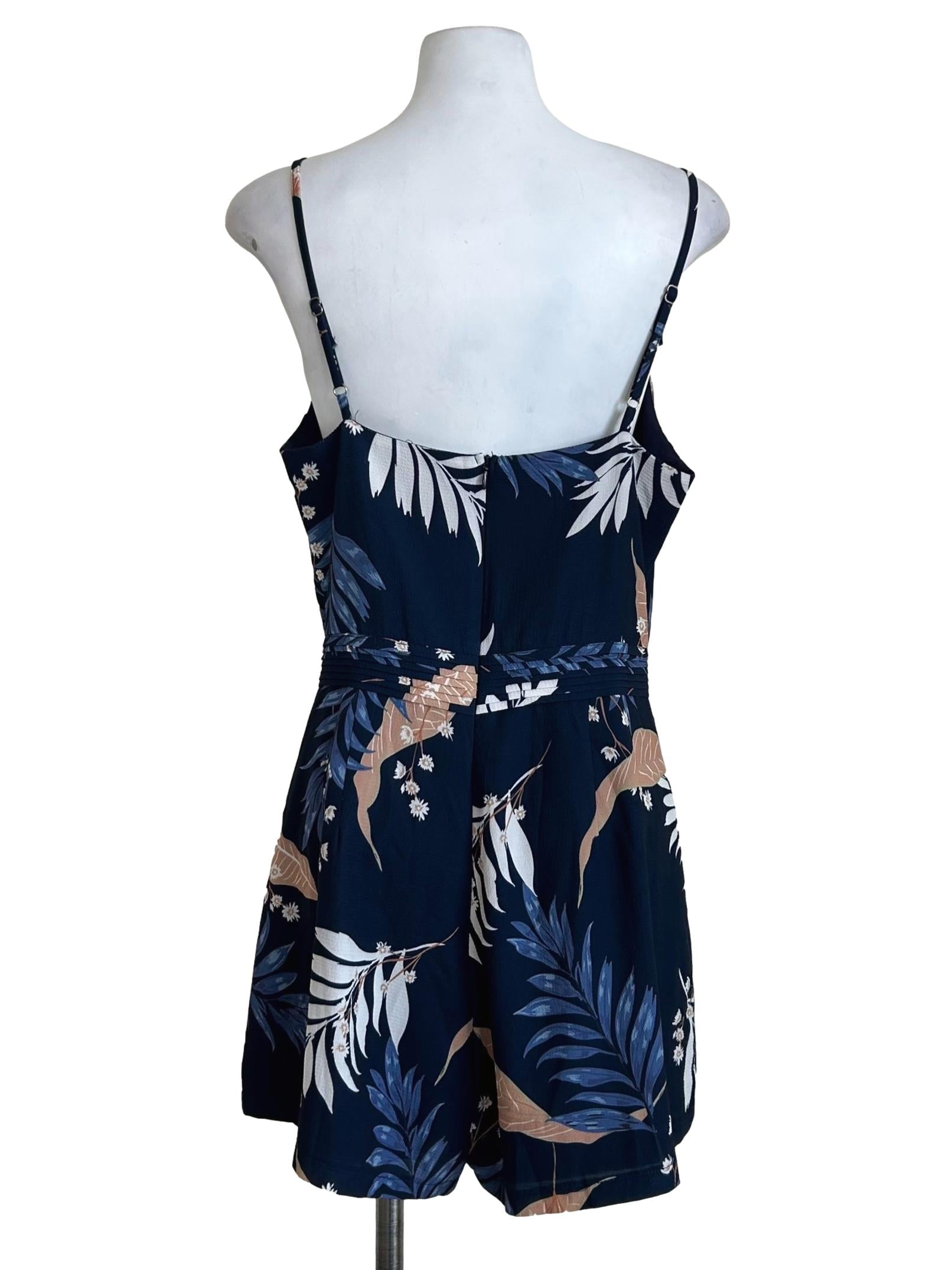 Navy Floral Cami Rompers