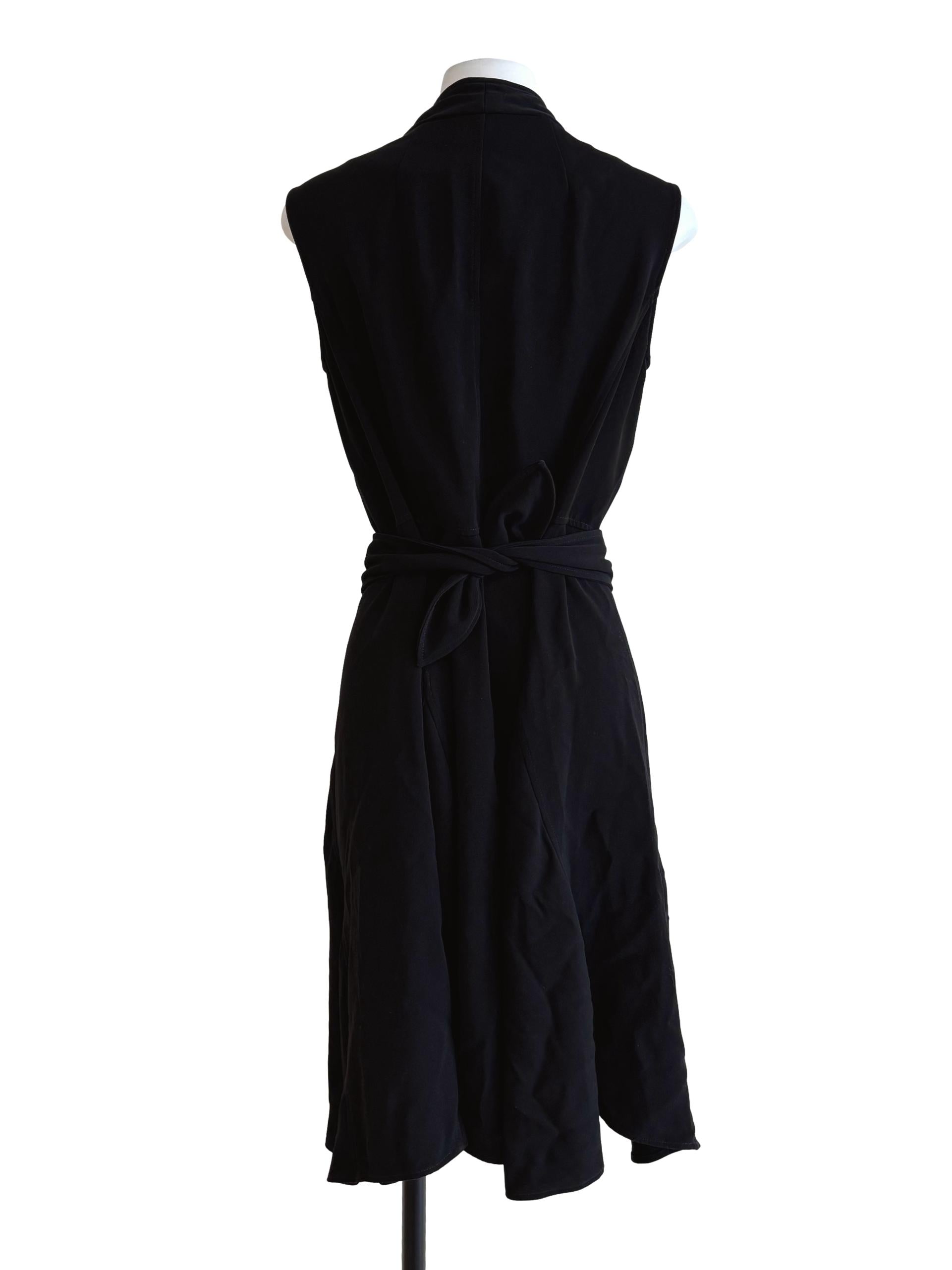 Raven Black Buttoned A-Line Dress