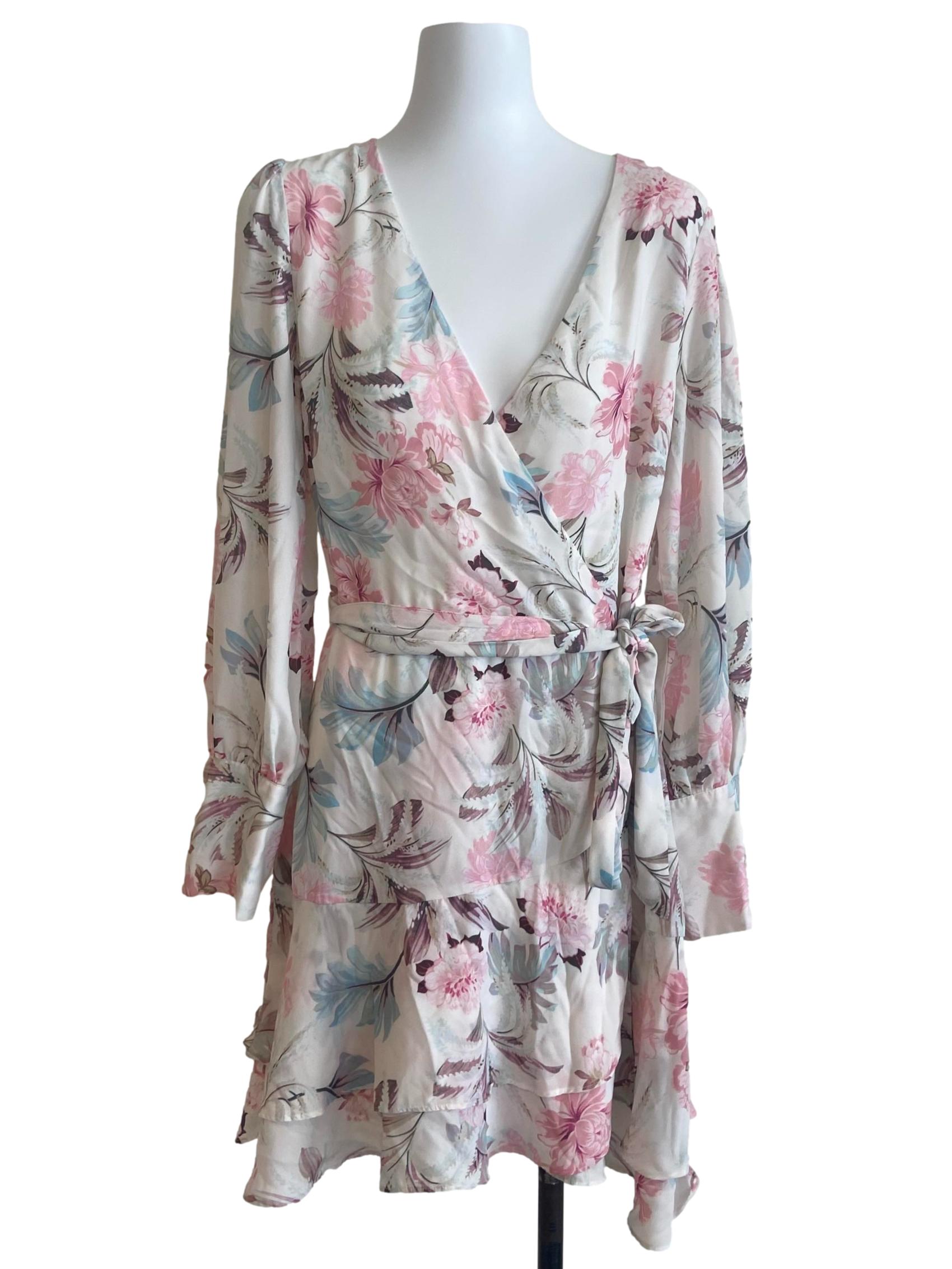 Alabaster & Pink Floral Layered Dress