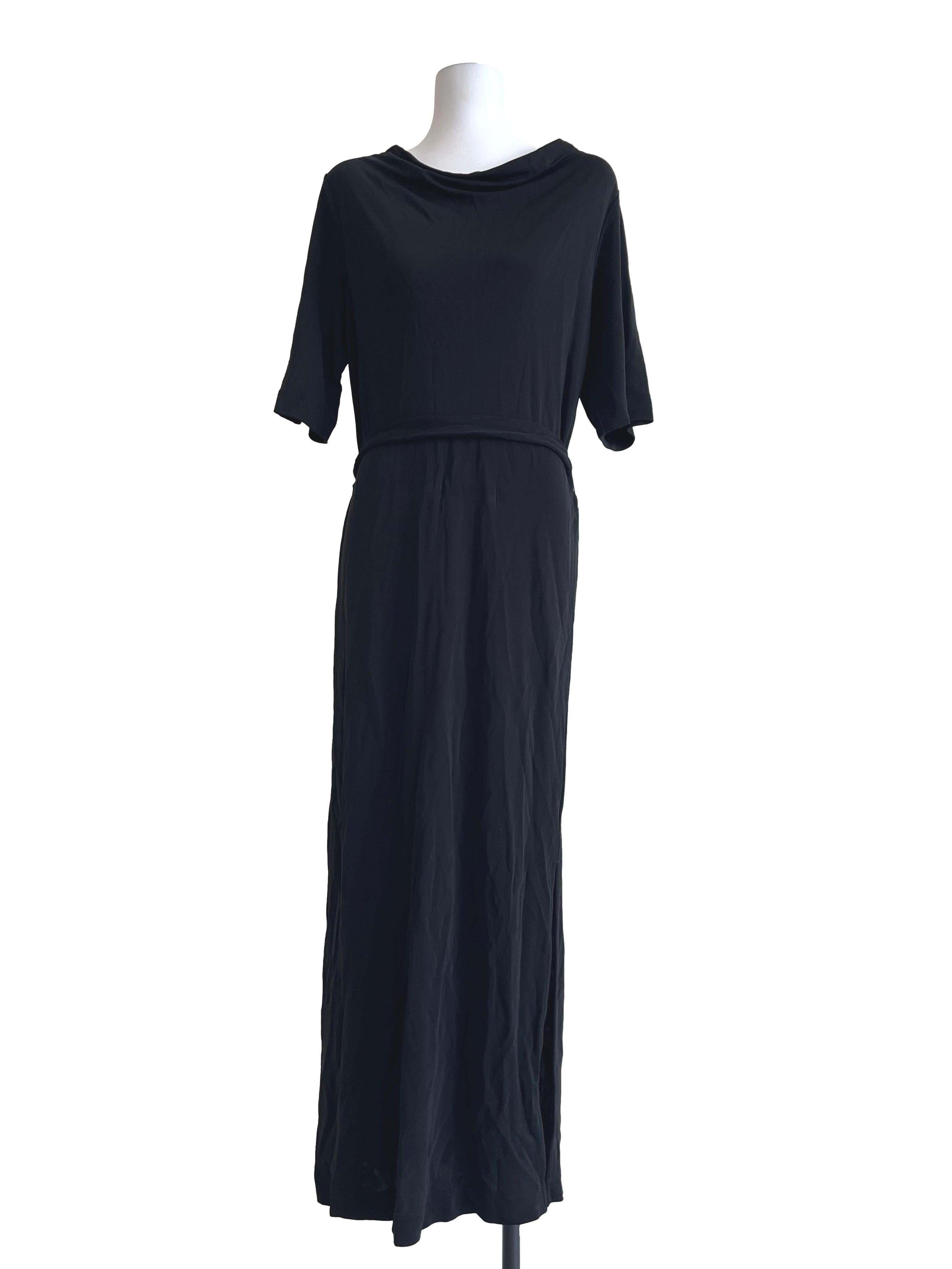 Pitch Black Cowl Neck Dress