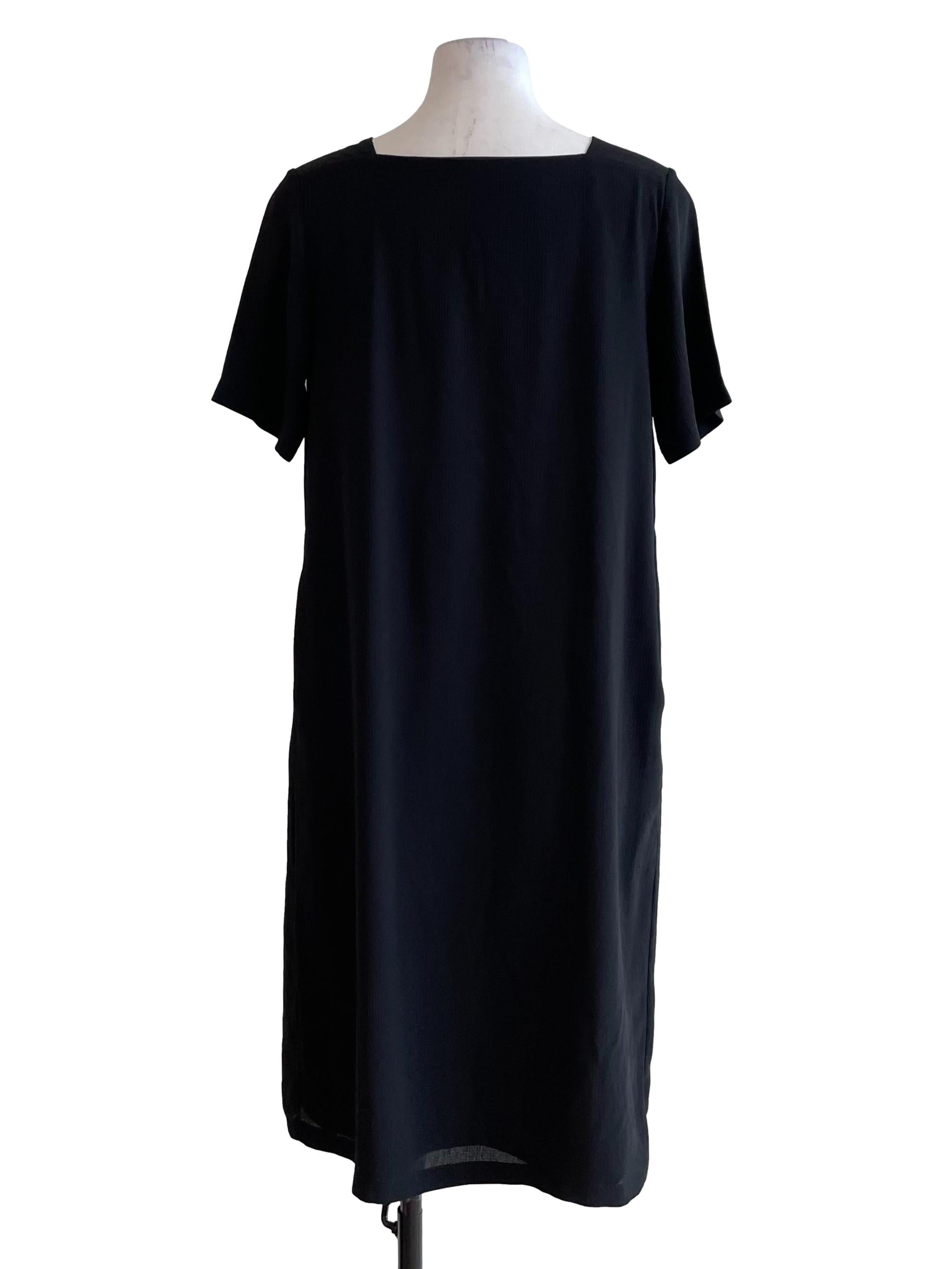 Charcoal V Neck Straight Dress OSN
