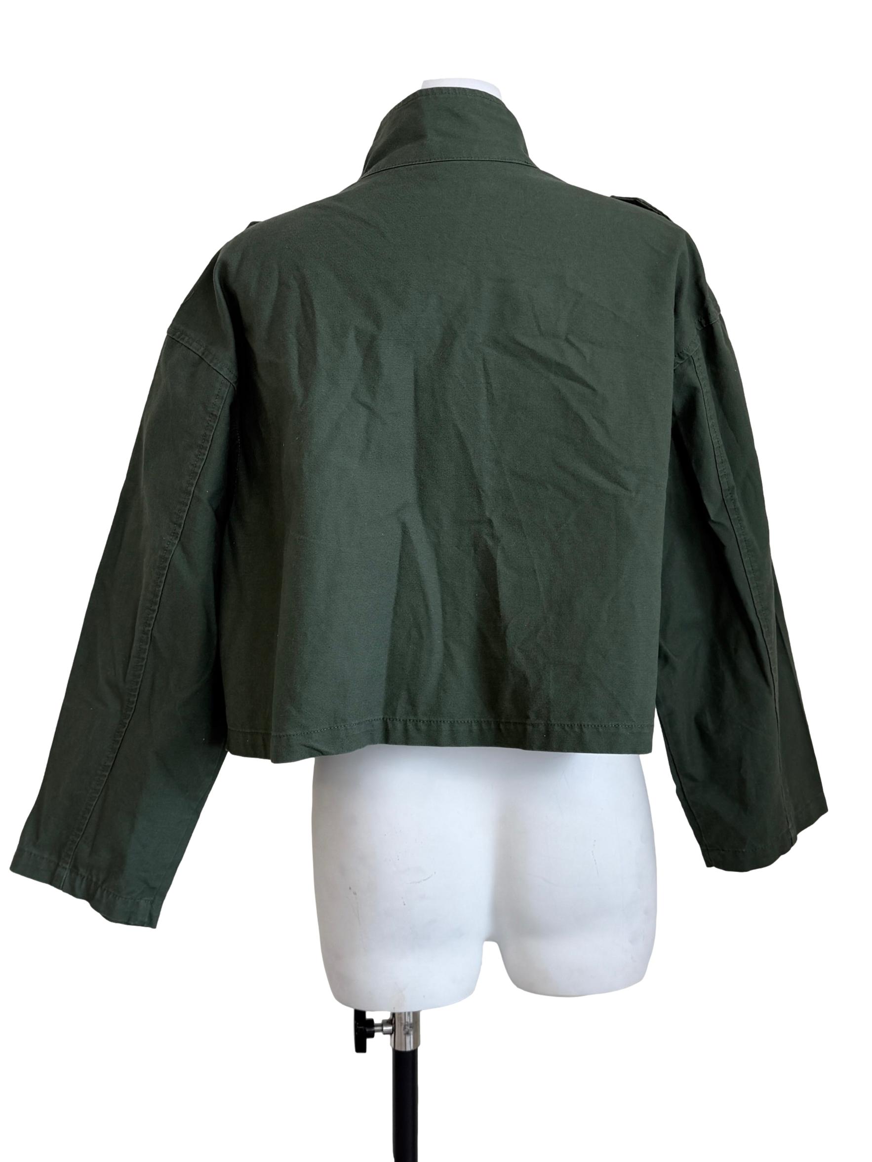 Crocodile Green Utility Cropped Jacket