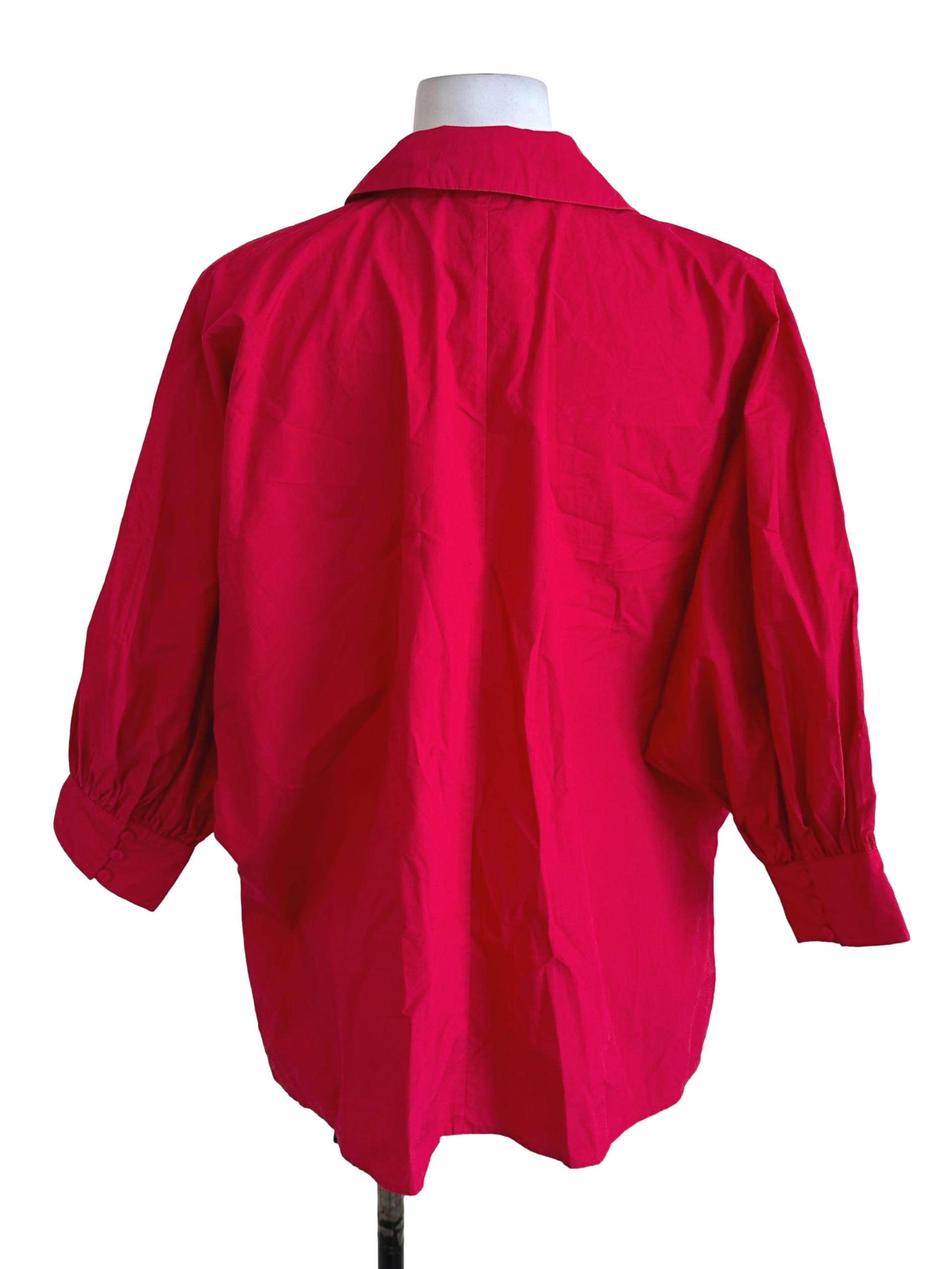 Fushia Pink Button Collar Top LB