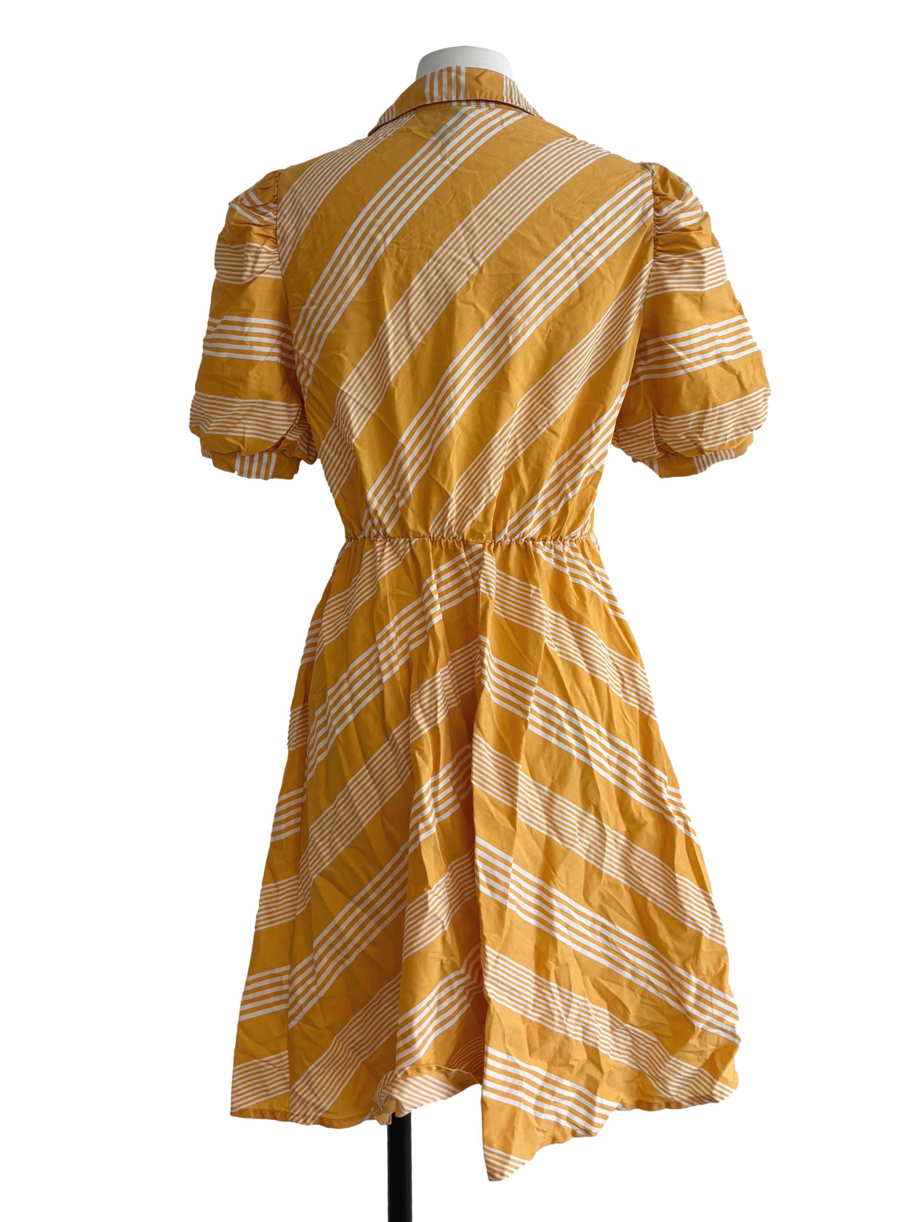 Honey Yellow Striped Cotton Dress