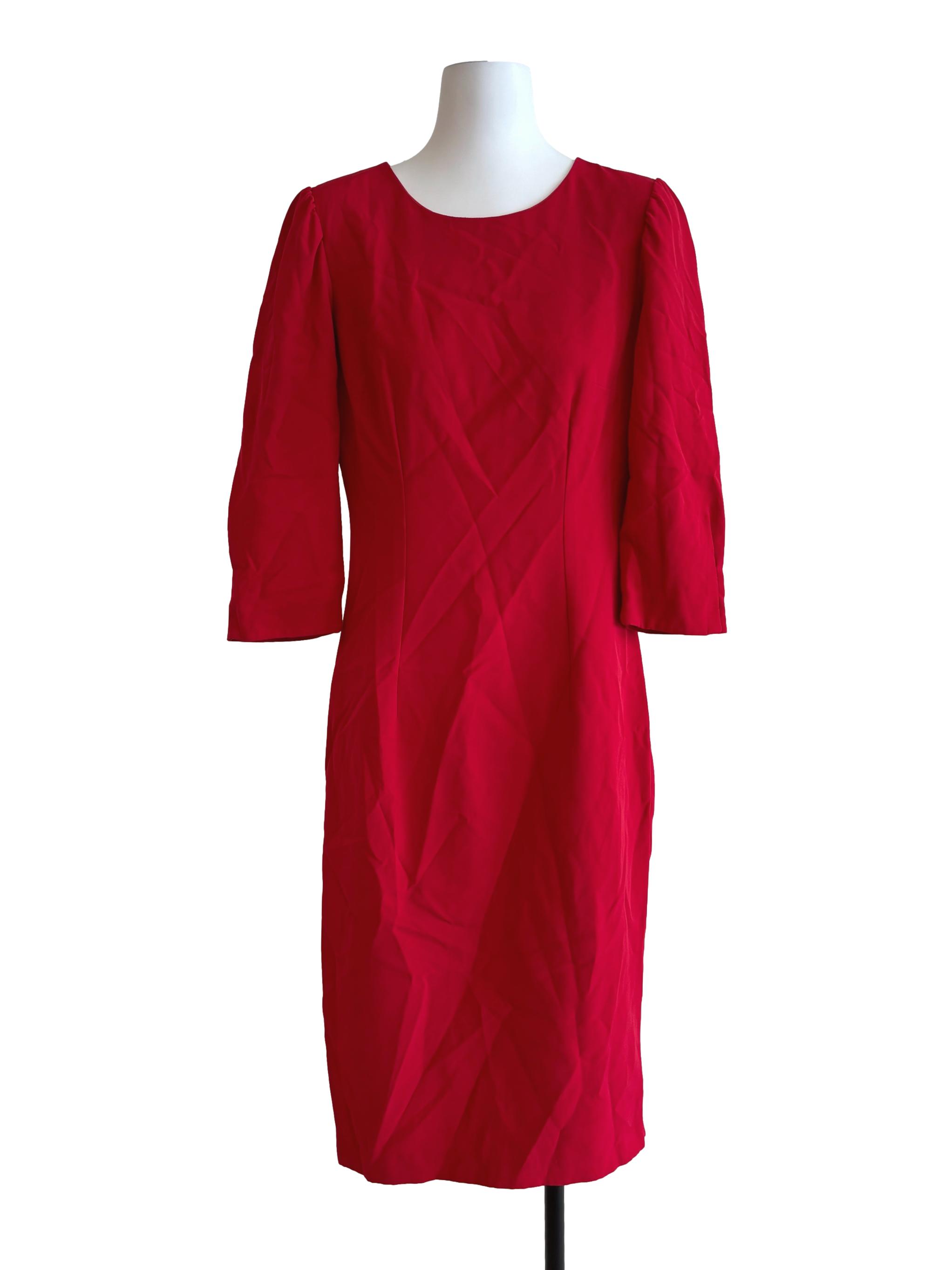 Ruby Red Long Sleeve Pencil Dress