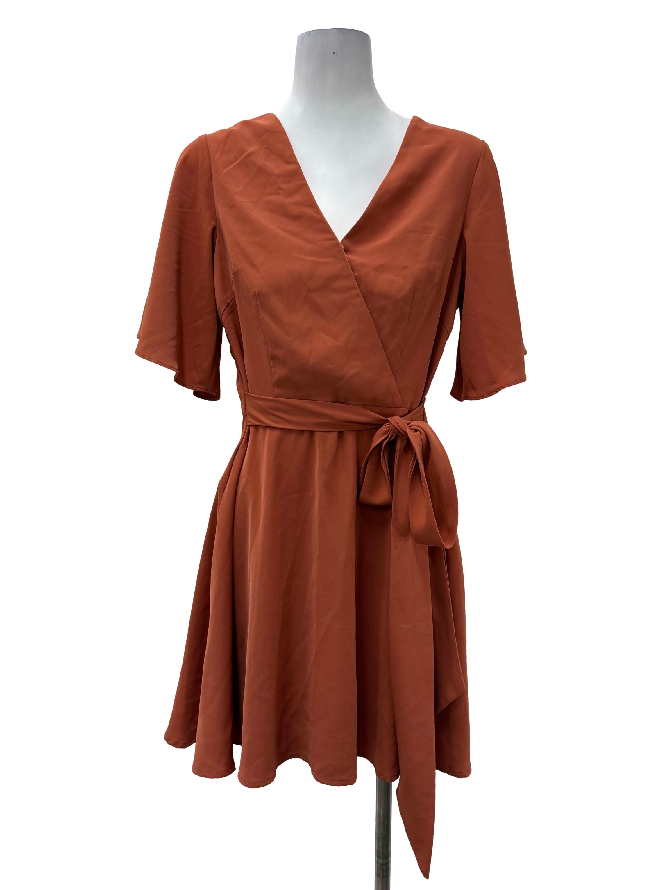 Coral Flare Sash Dress