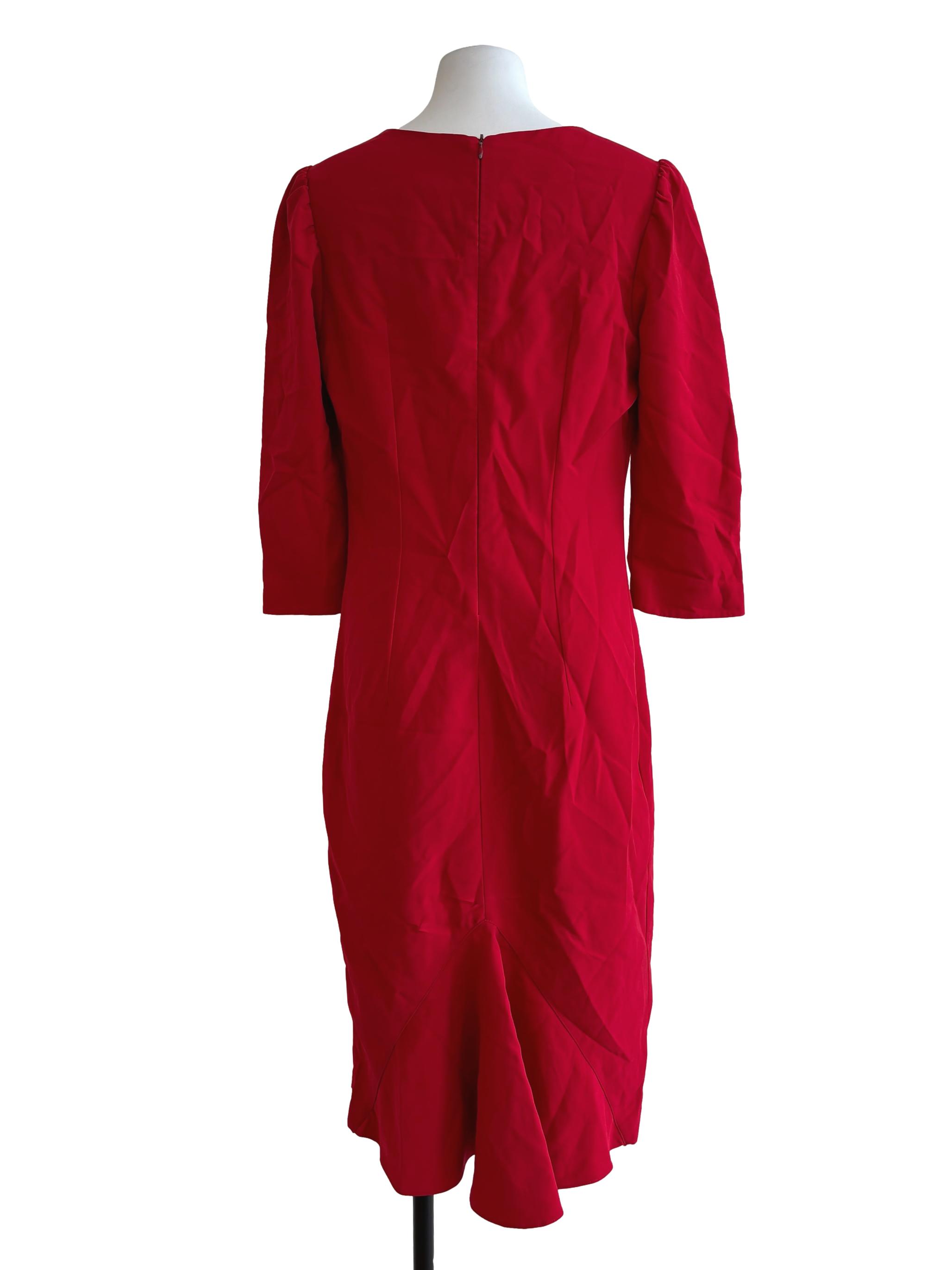 Ruby Red Long Sleeve Pencil Dress
