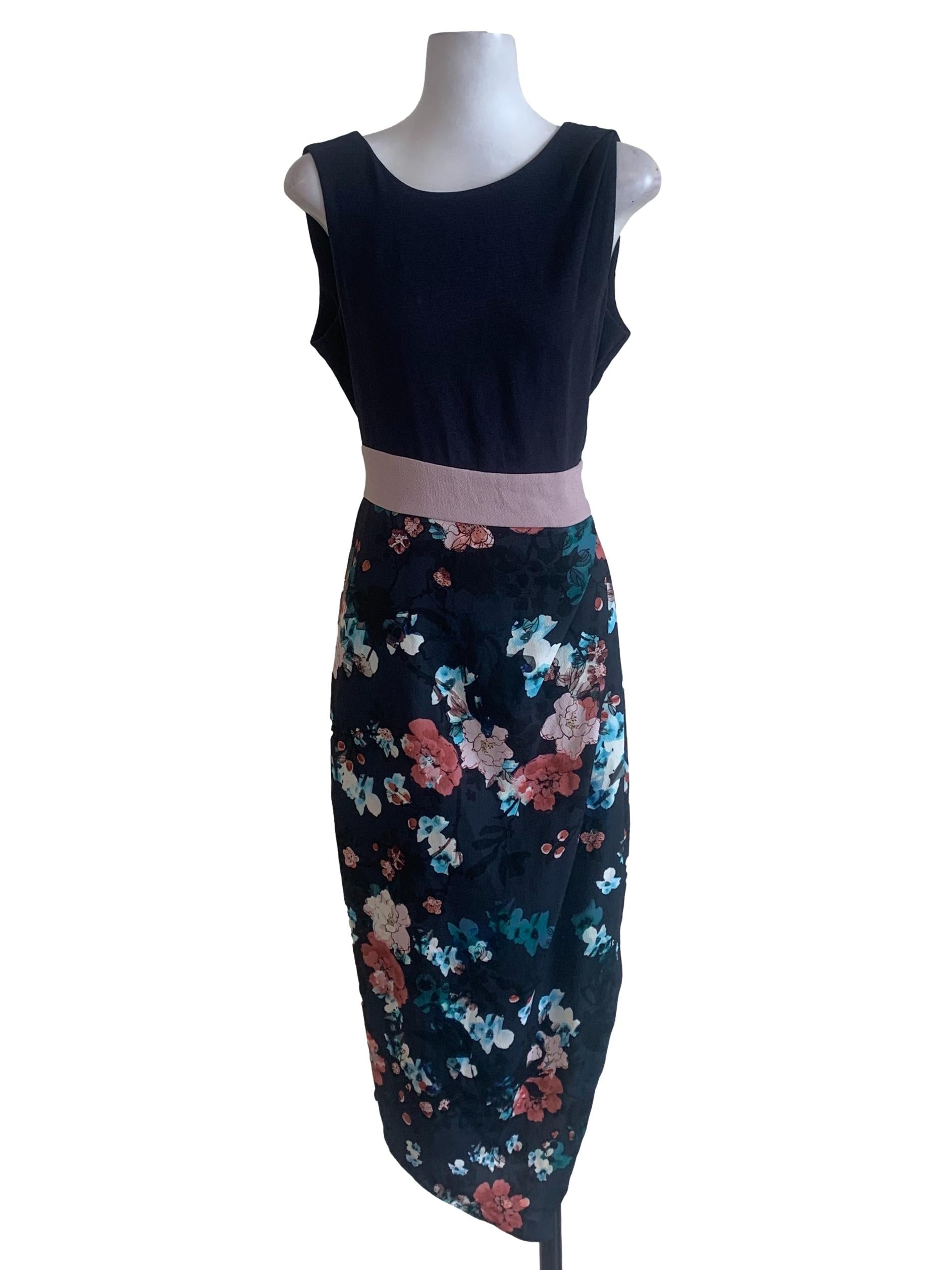 Berry Blue Flower Pattern Dress