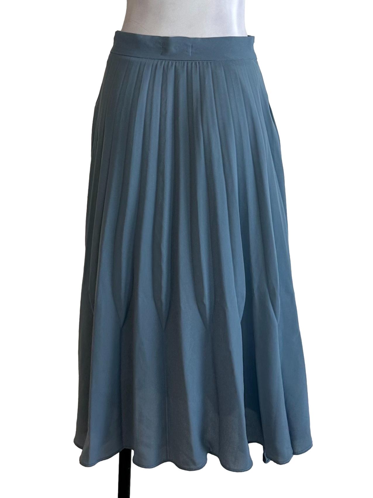 Ash Blue Pleated Skirt