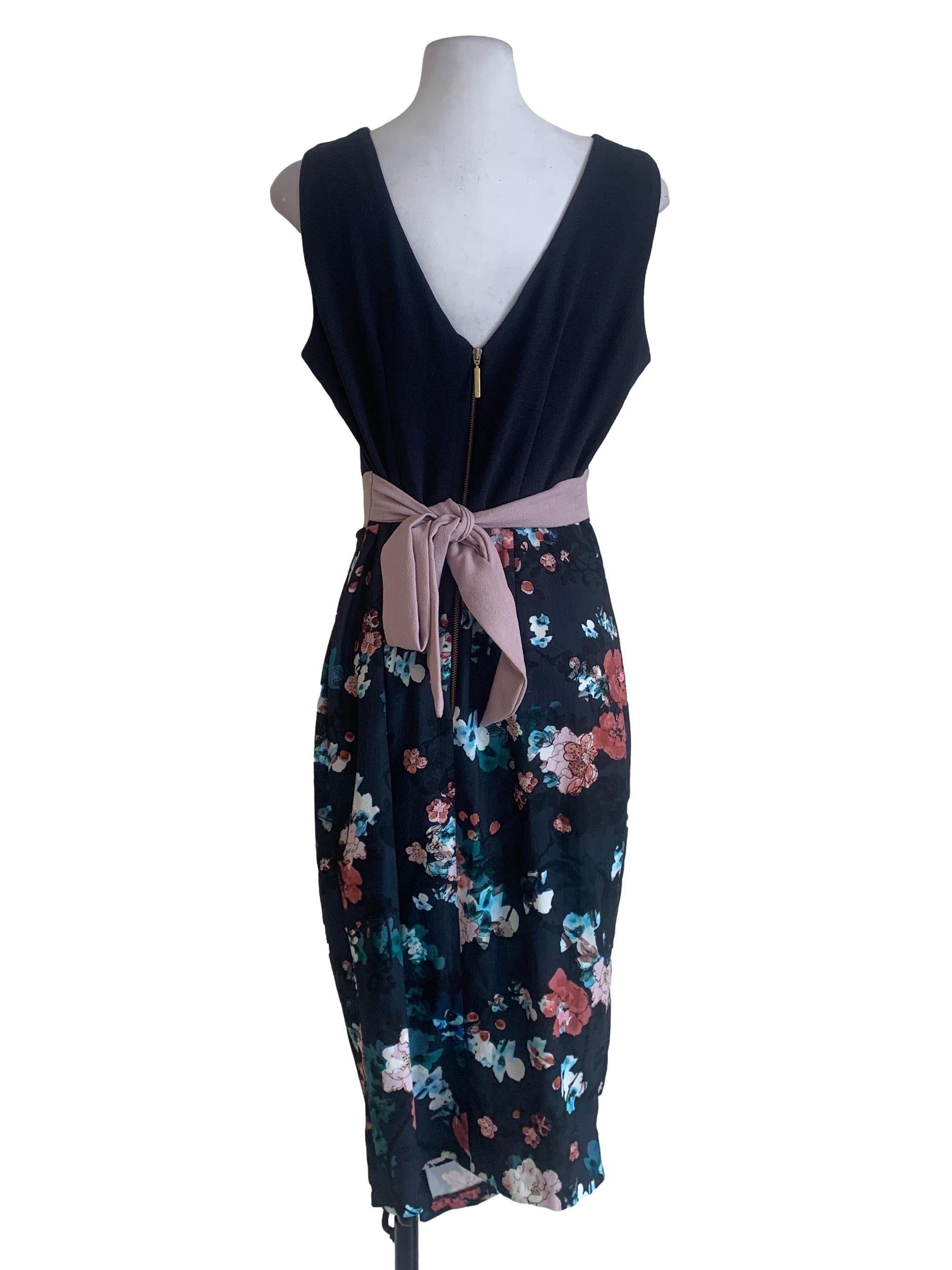 Berry Blue Flower Pattern Dress