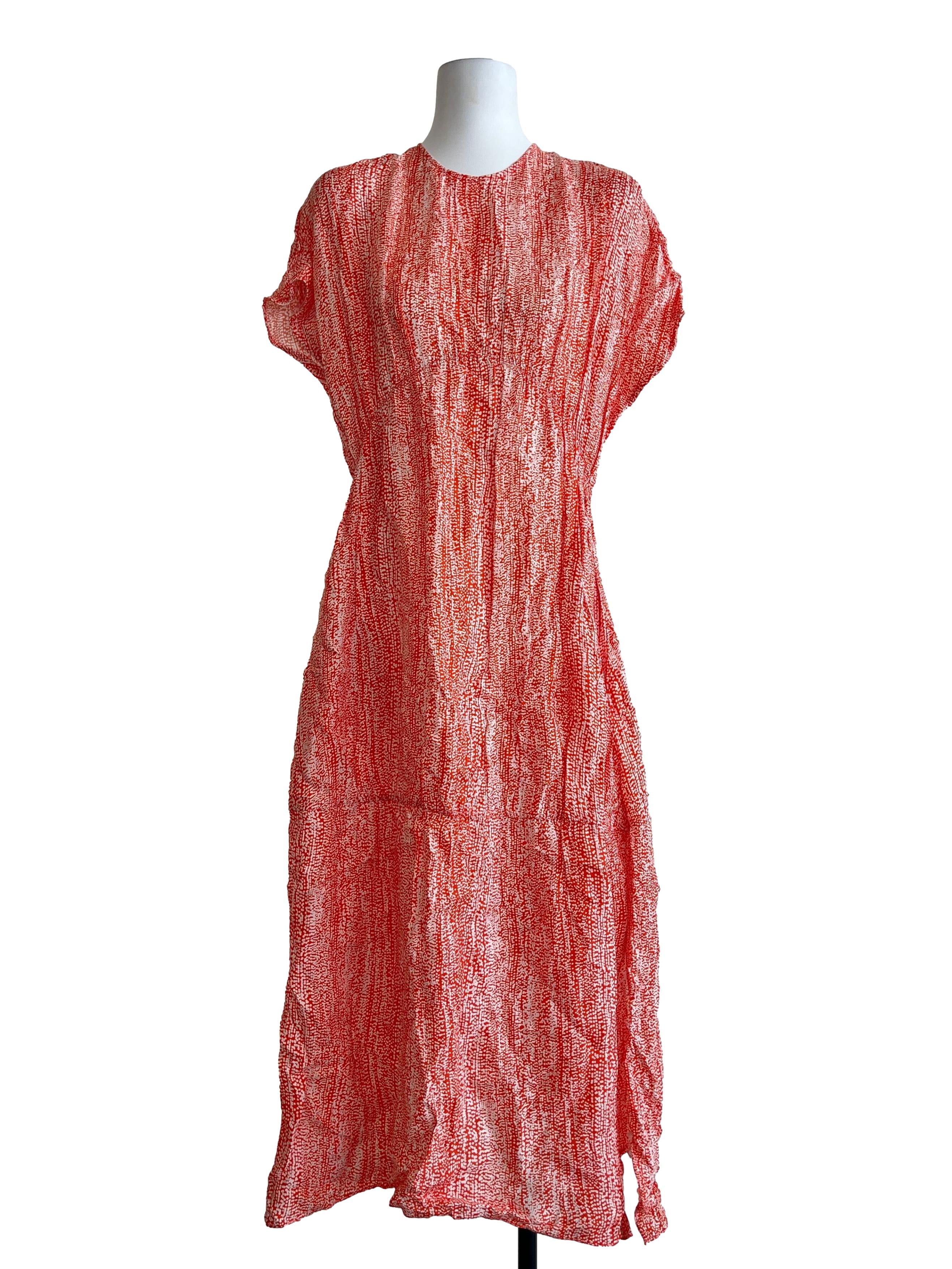 Neon Orange Halter Slip Dress