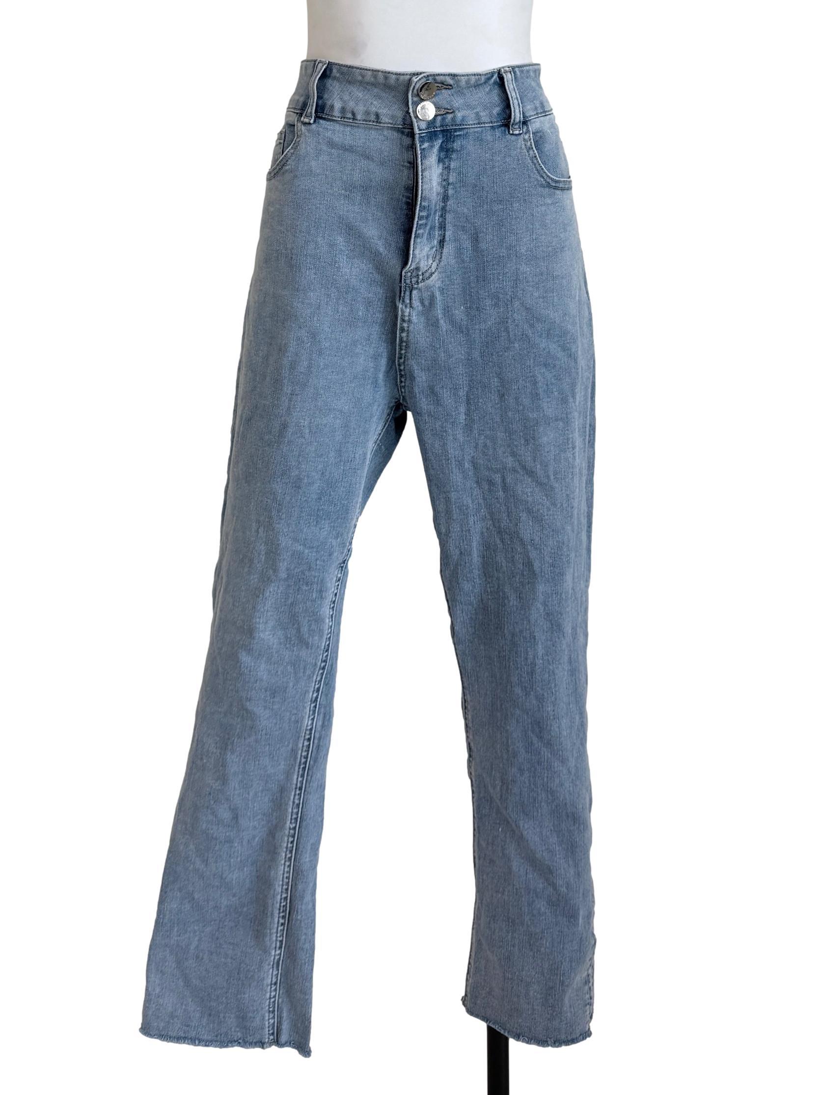 Light Blue Straight Leg Jeans