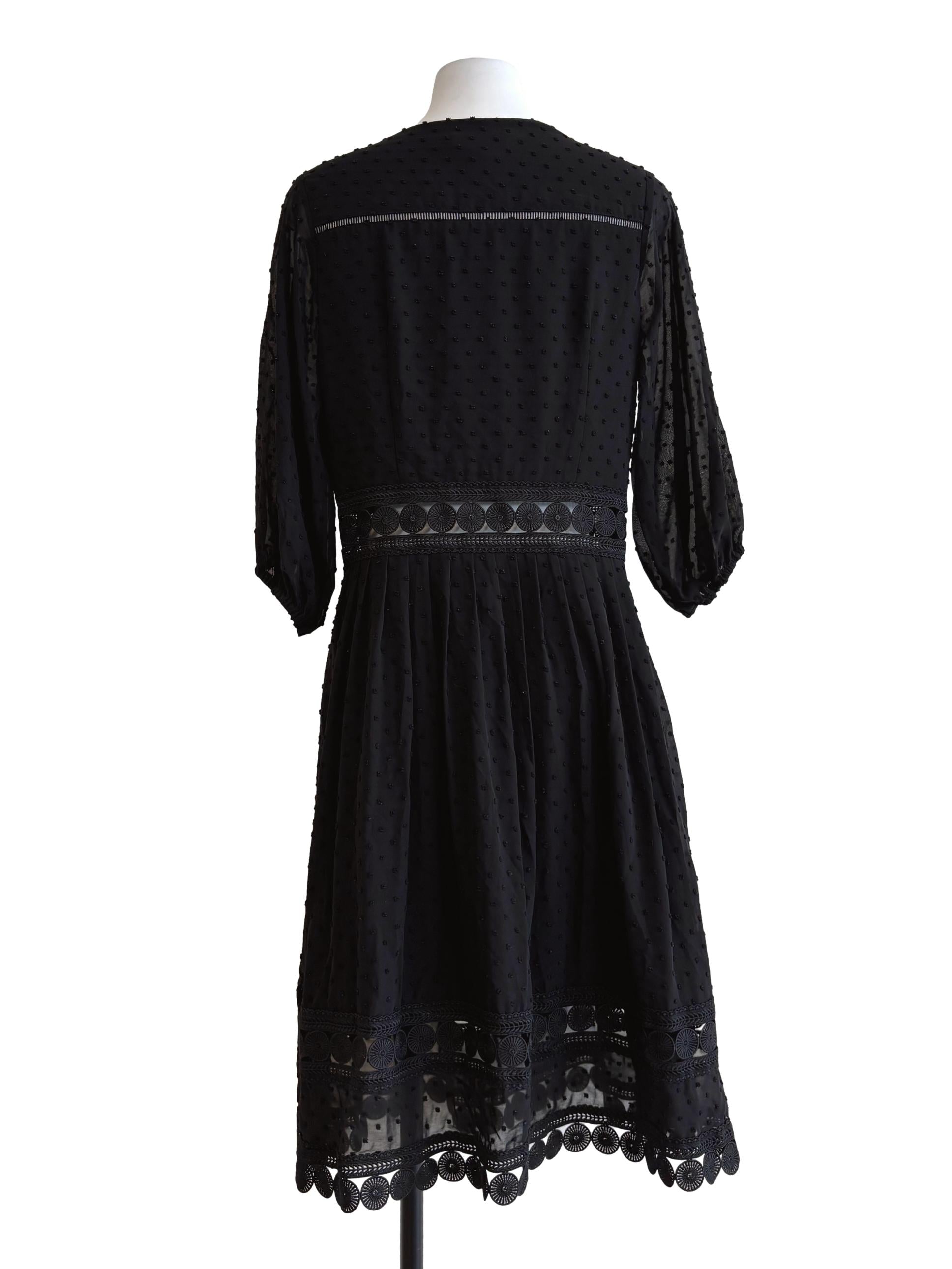 Parisian Black Textured Flare Dress