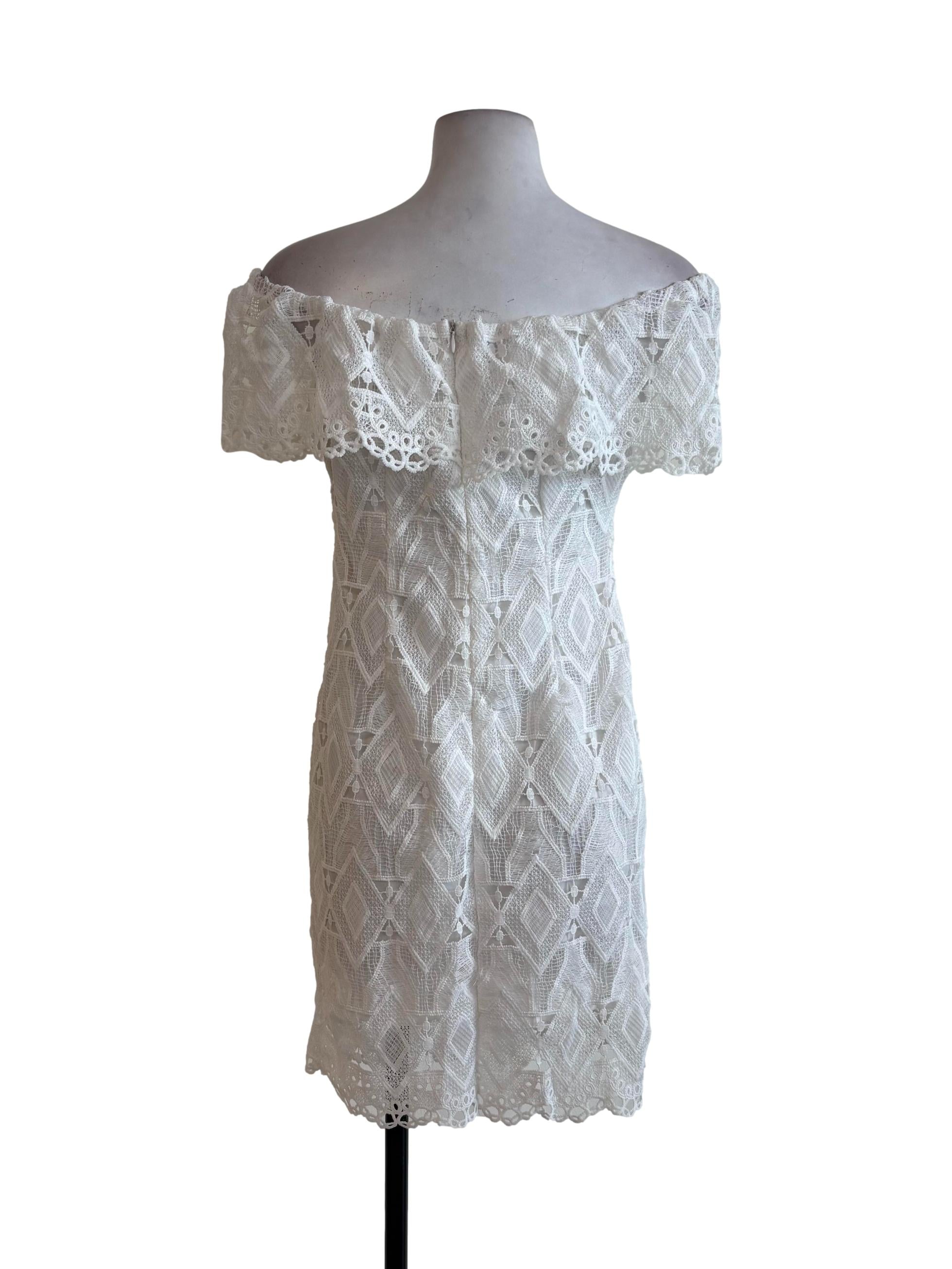 White Lace Strapless Dress