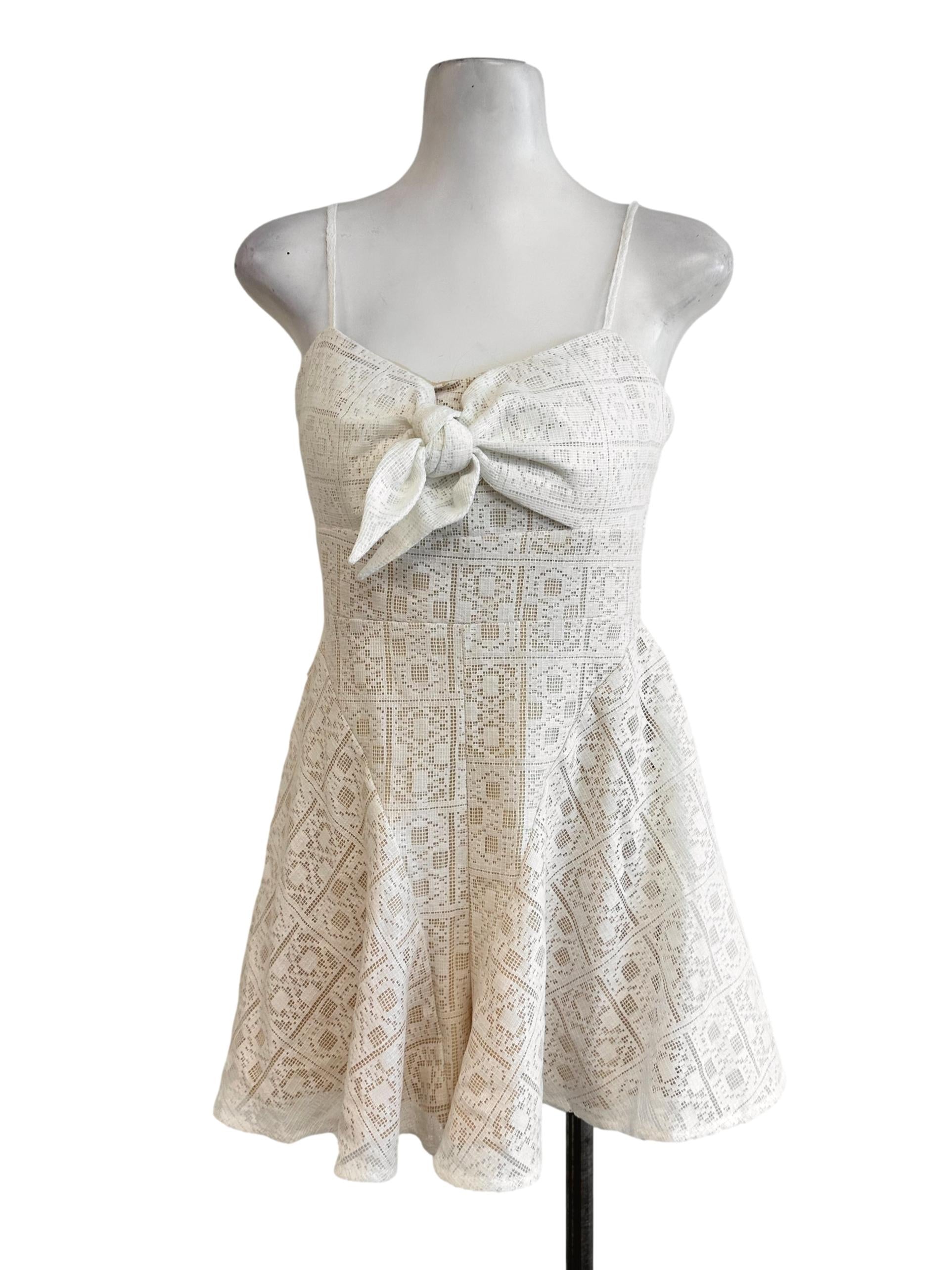 White Crochet Lace Padded Romper