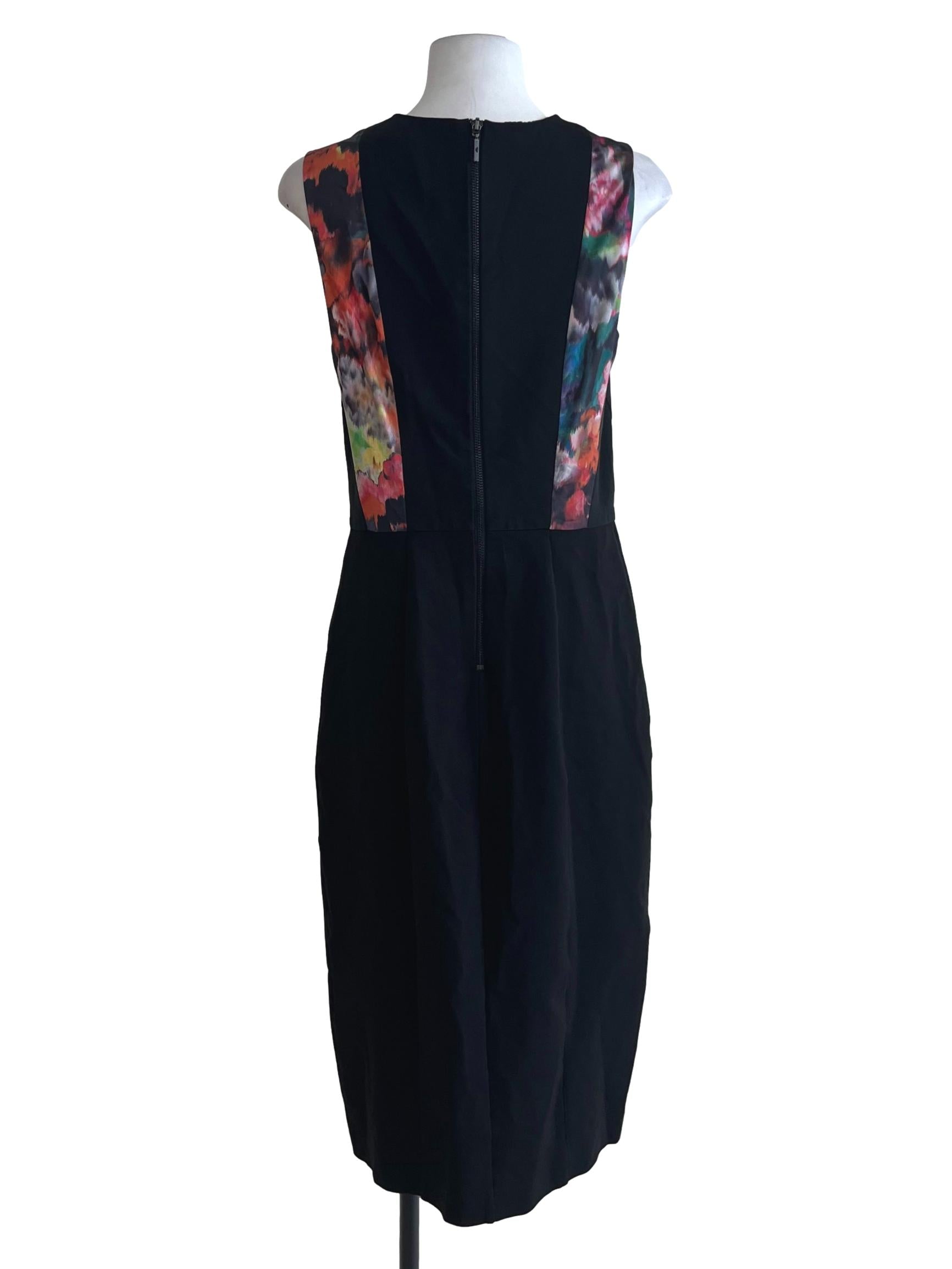 Black Abstract A-Line Dress