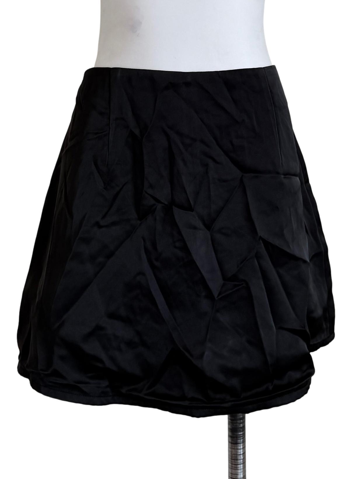 Black Satin Mini Skirt