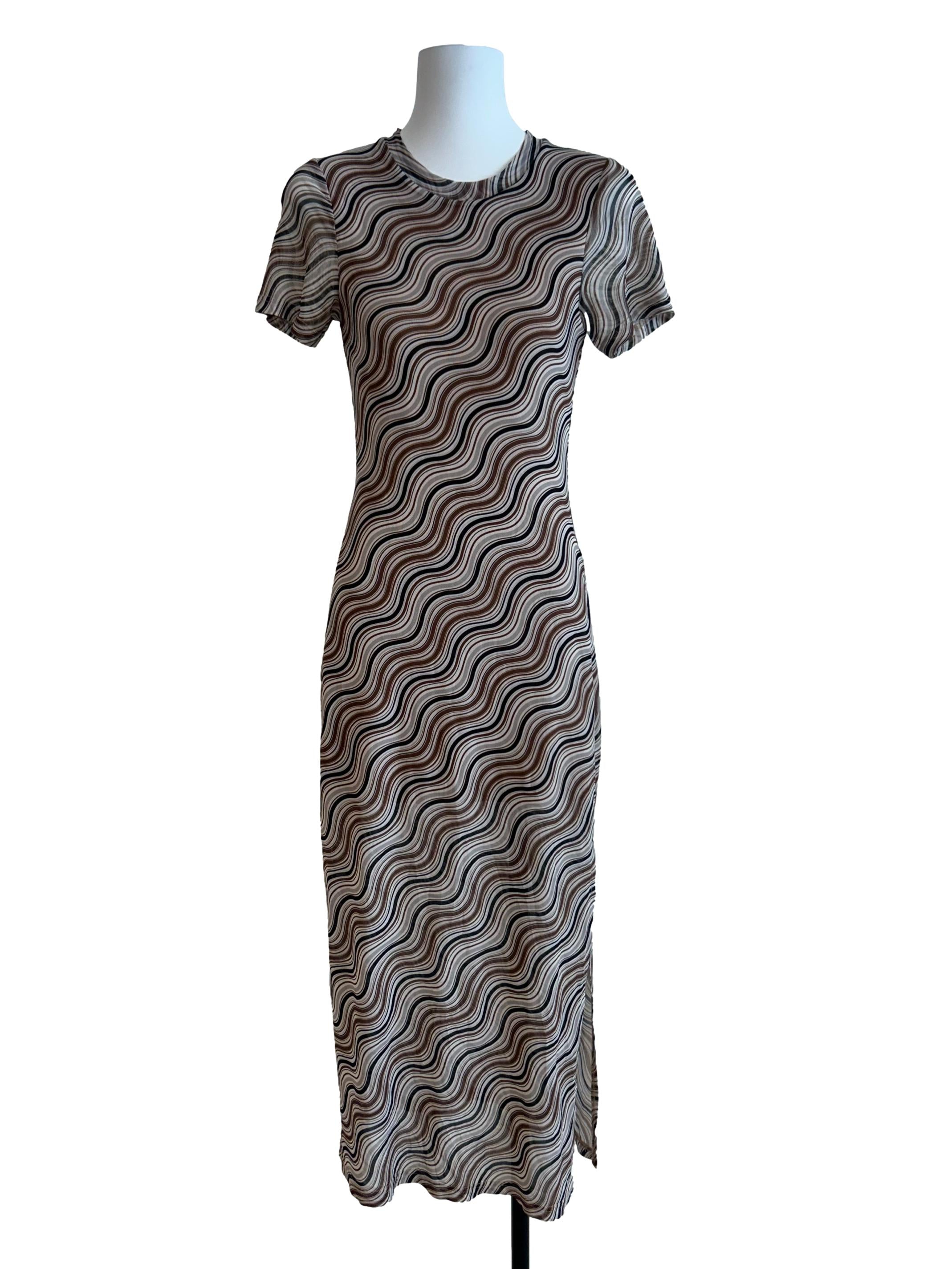 Multicolor Psychedelic Print Mesh Dress