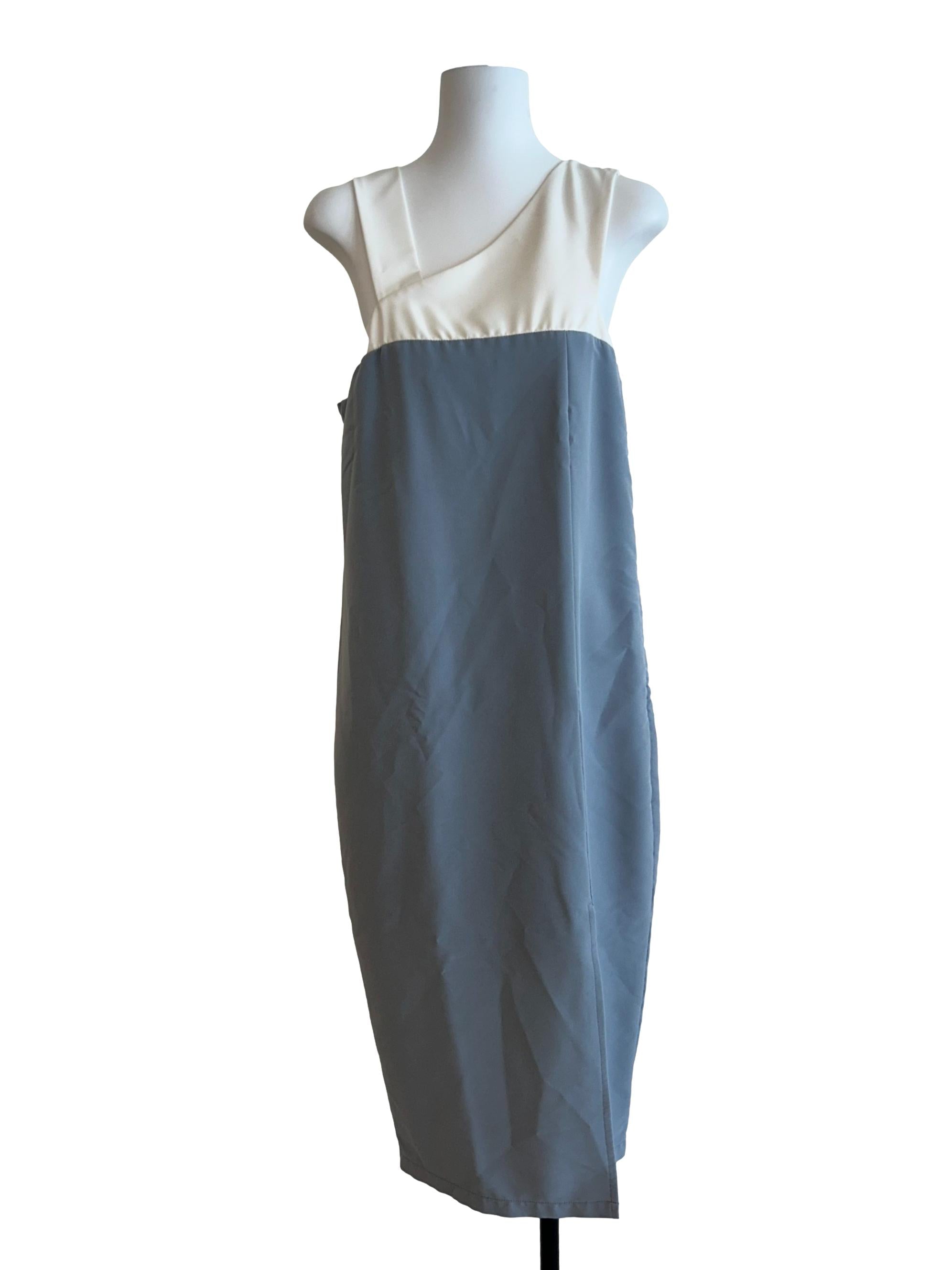 Dusty Blue Slit Dress
