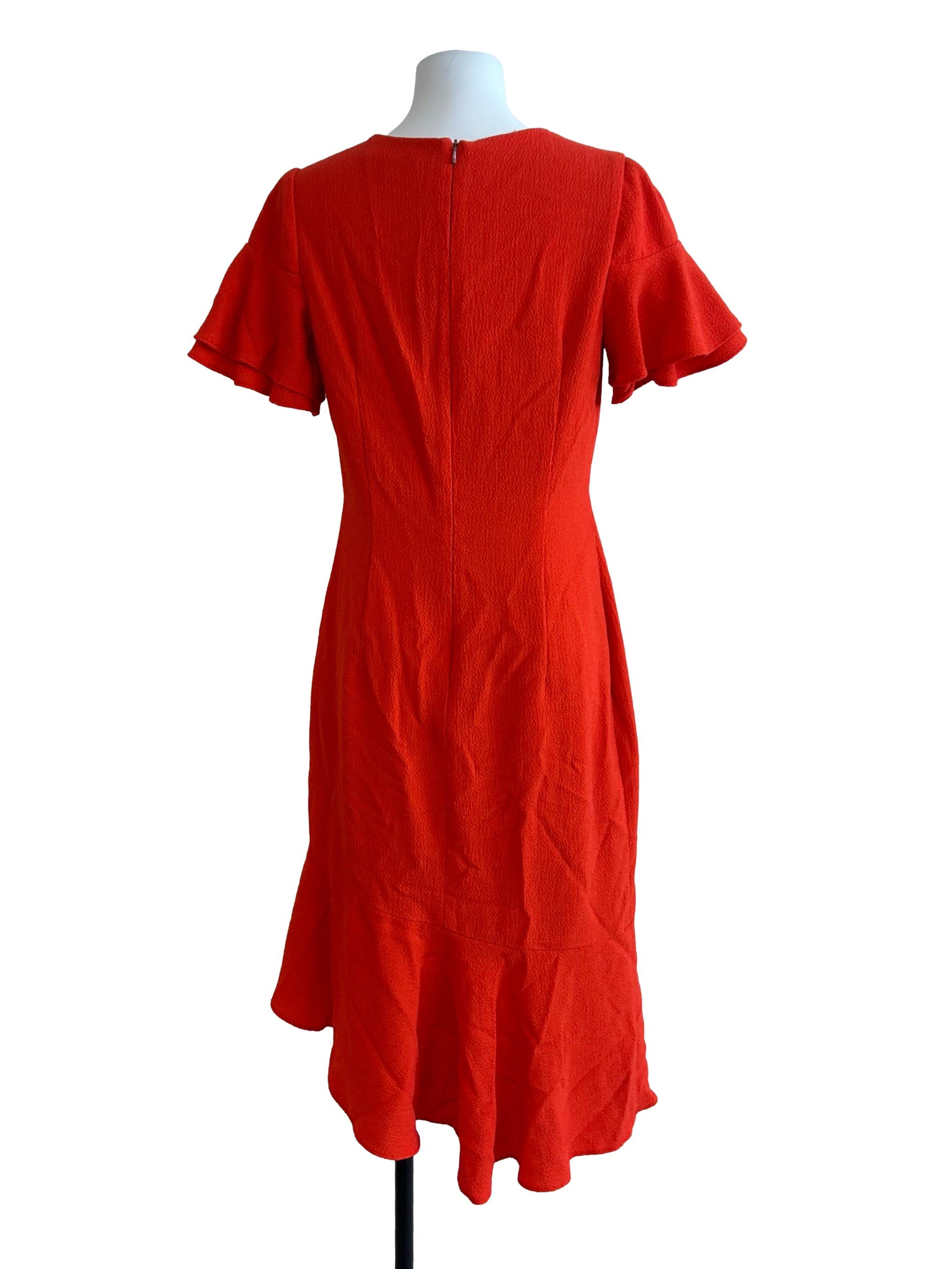 Red Orange Textured Dress