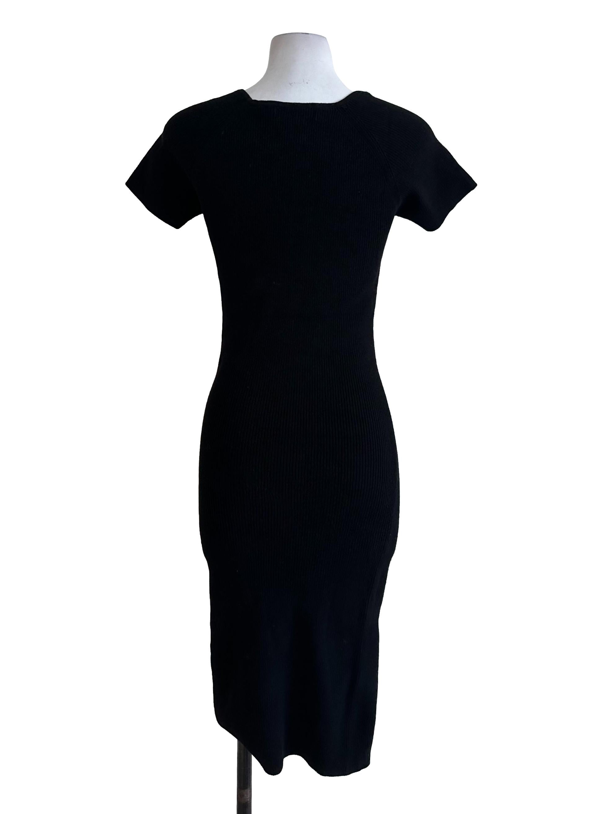 Raven Black Short Sleeve Knit Dress
