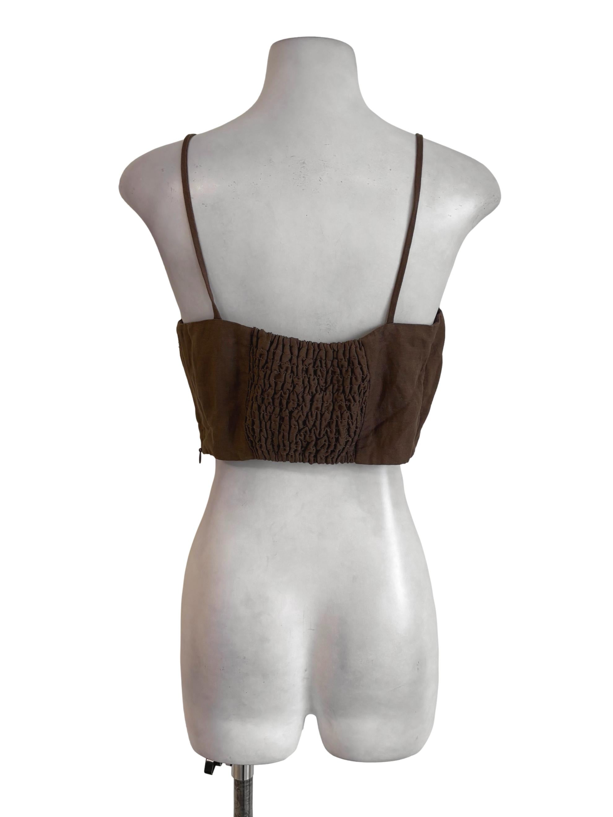 Coffee Brown Smocked Back Tank Top