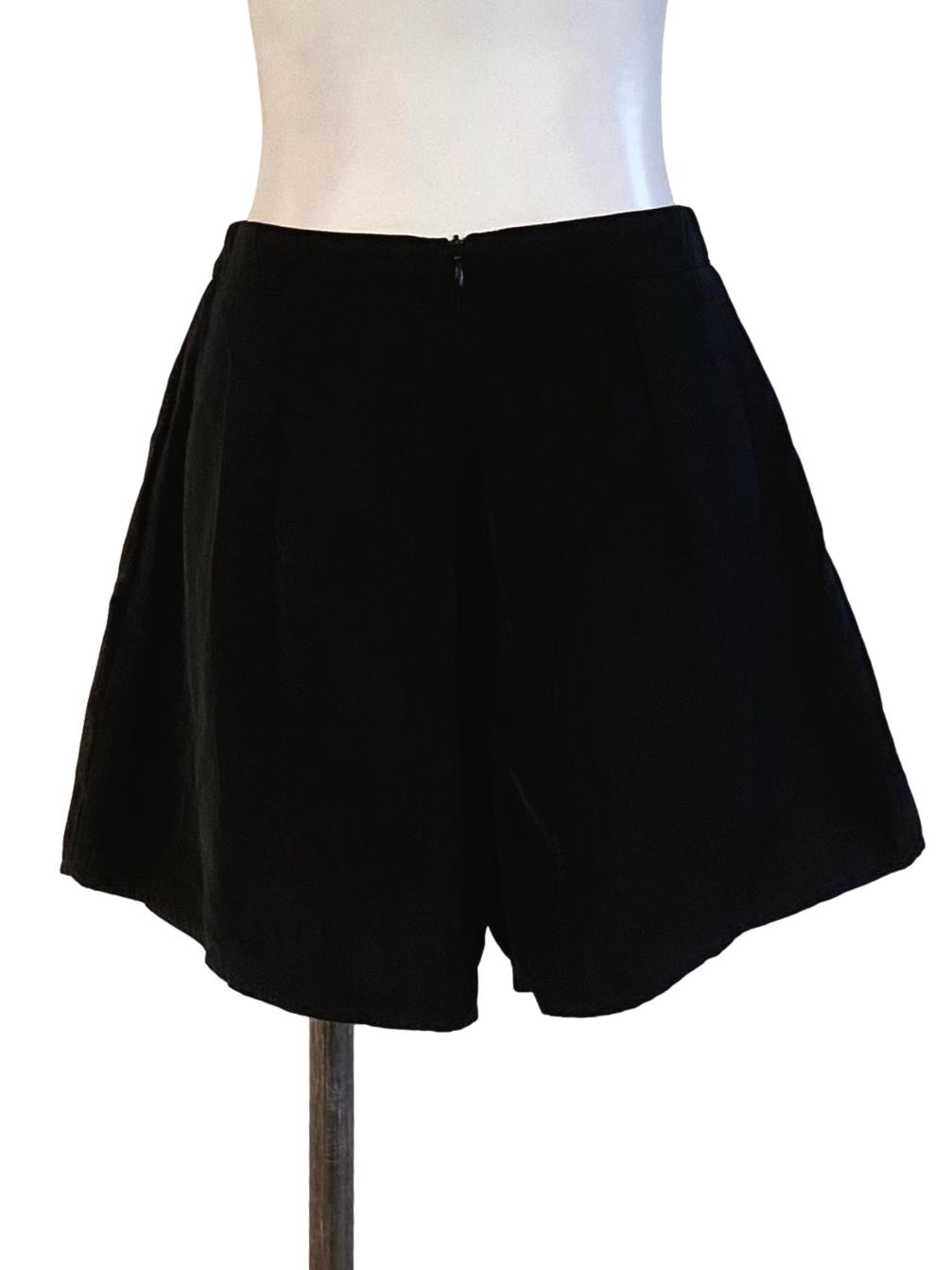 Ebony Black Wide Leg Loose Shorts TTR