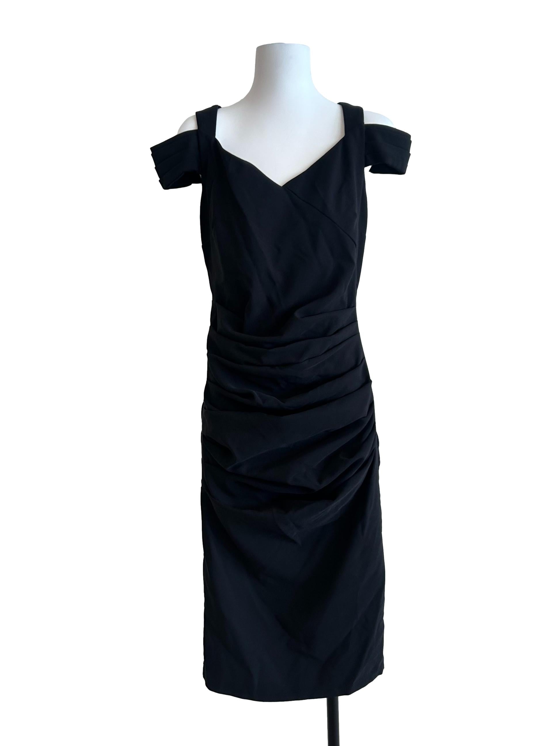 Jet Black Pleated Dress