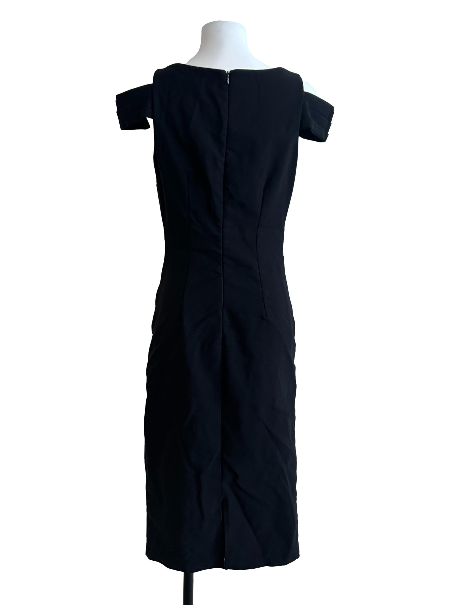 Jet Black Pleated Dress