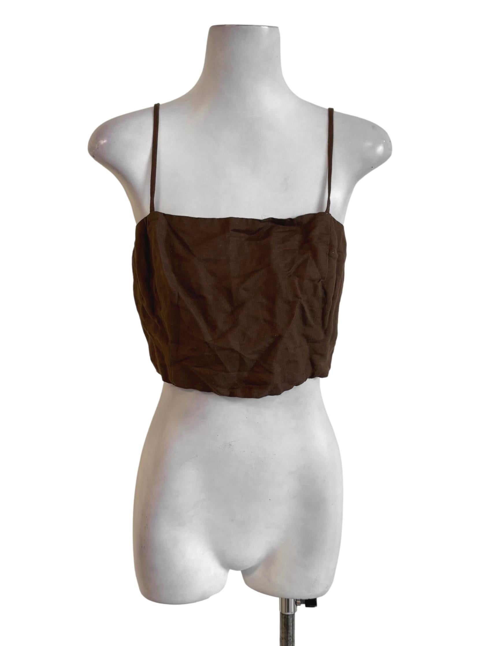 Coffee Brown Smocked Back Tank Top
