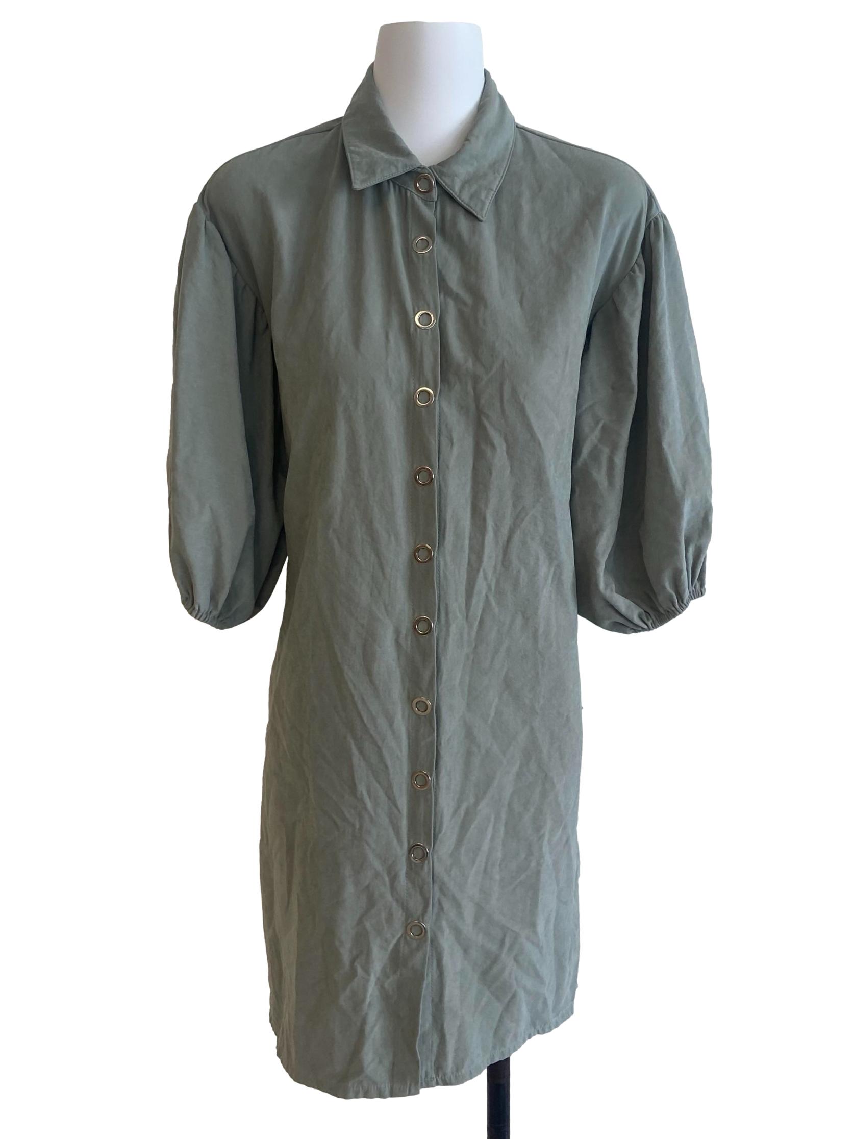 Sage Green Button Down Dress