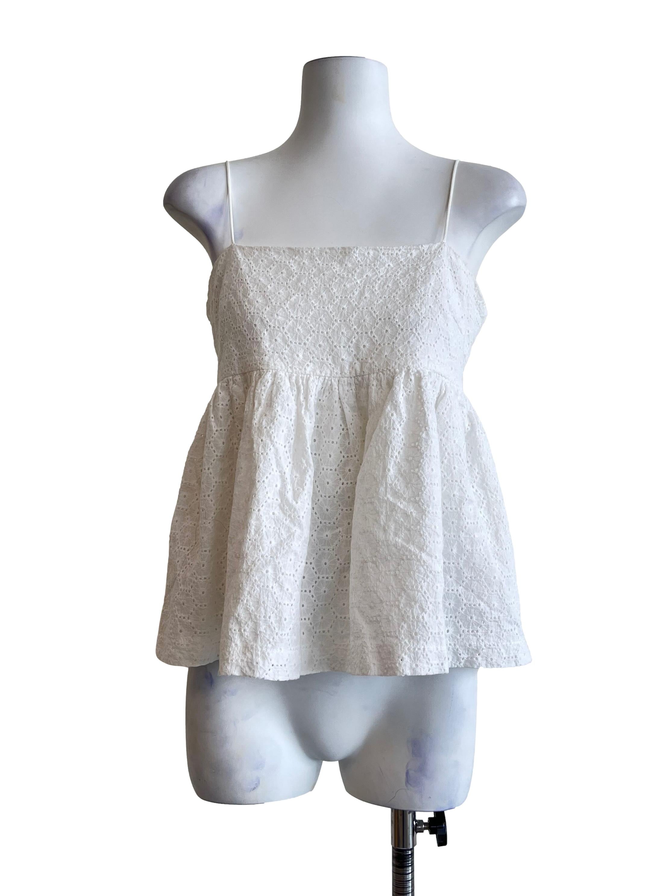 Off White Spaghetti Sleeveless Top