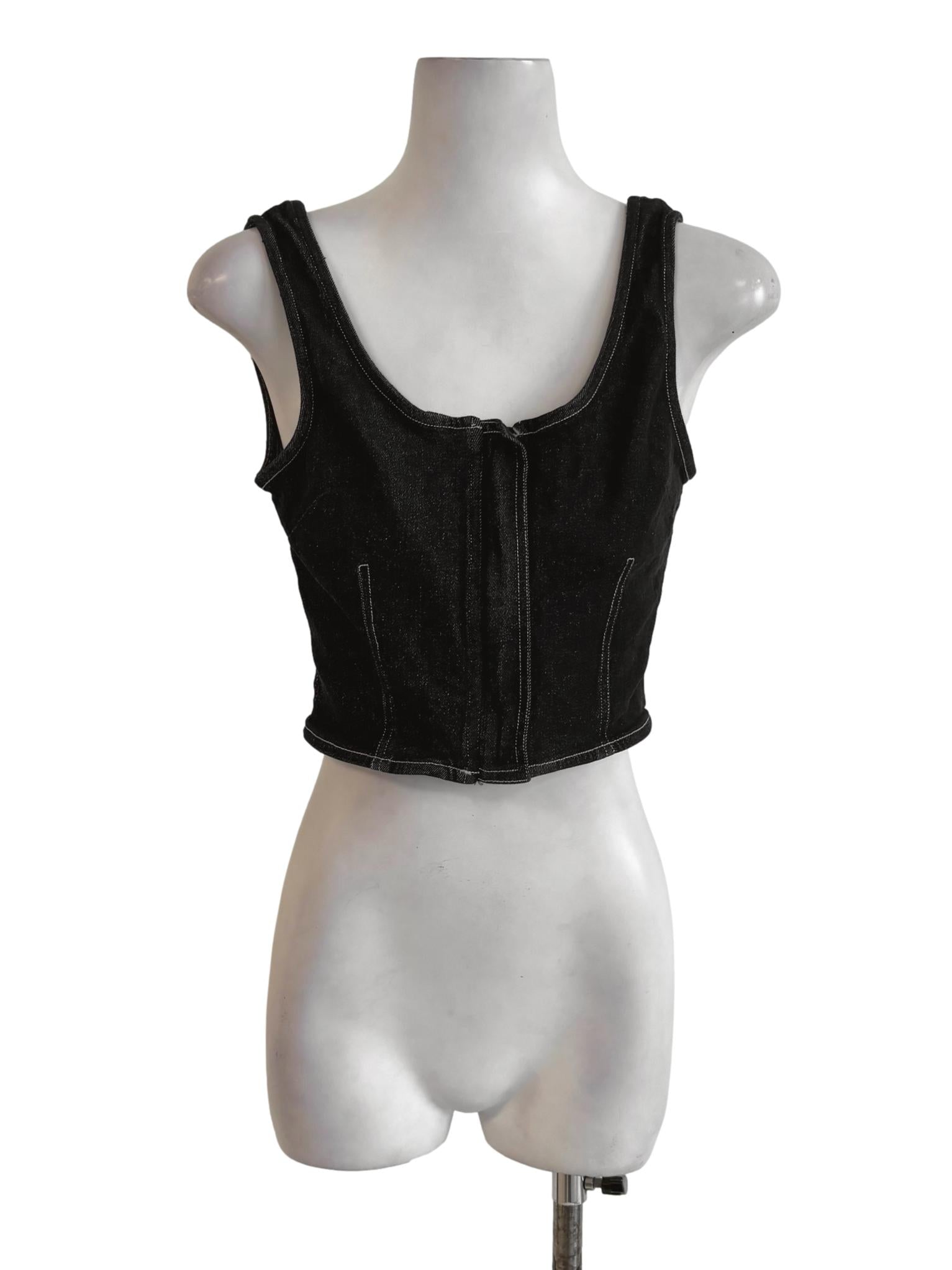 Indigo Blue Denim Corset Tank Top