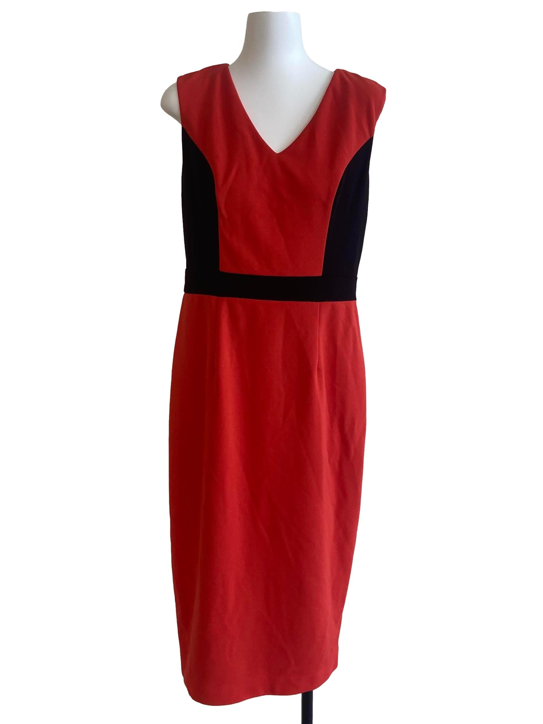 Red Black Sleeveless Shift Dress