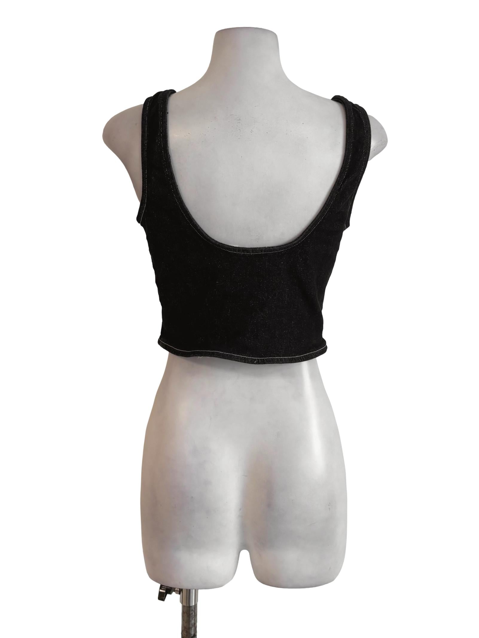Indigo Blue Denim Corset Tank Top