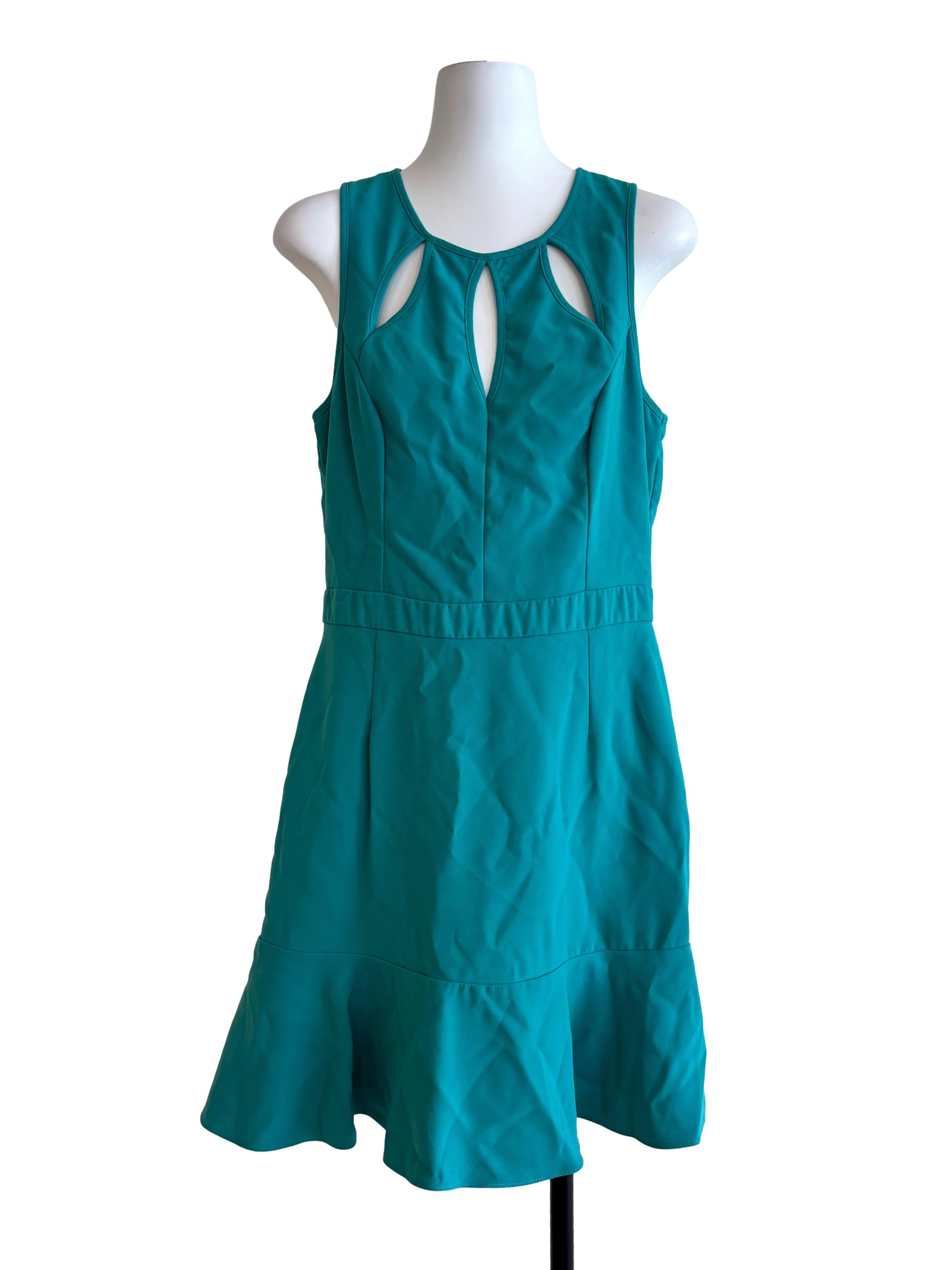 Turquoise Sleeveless A-Line Dress
