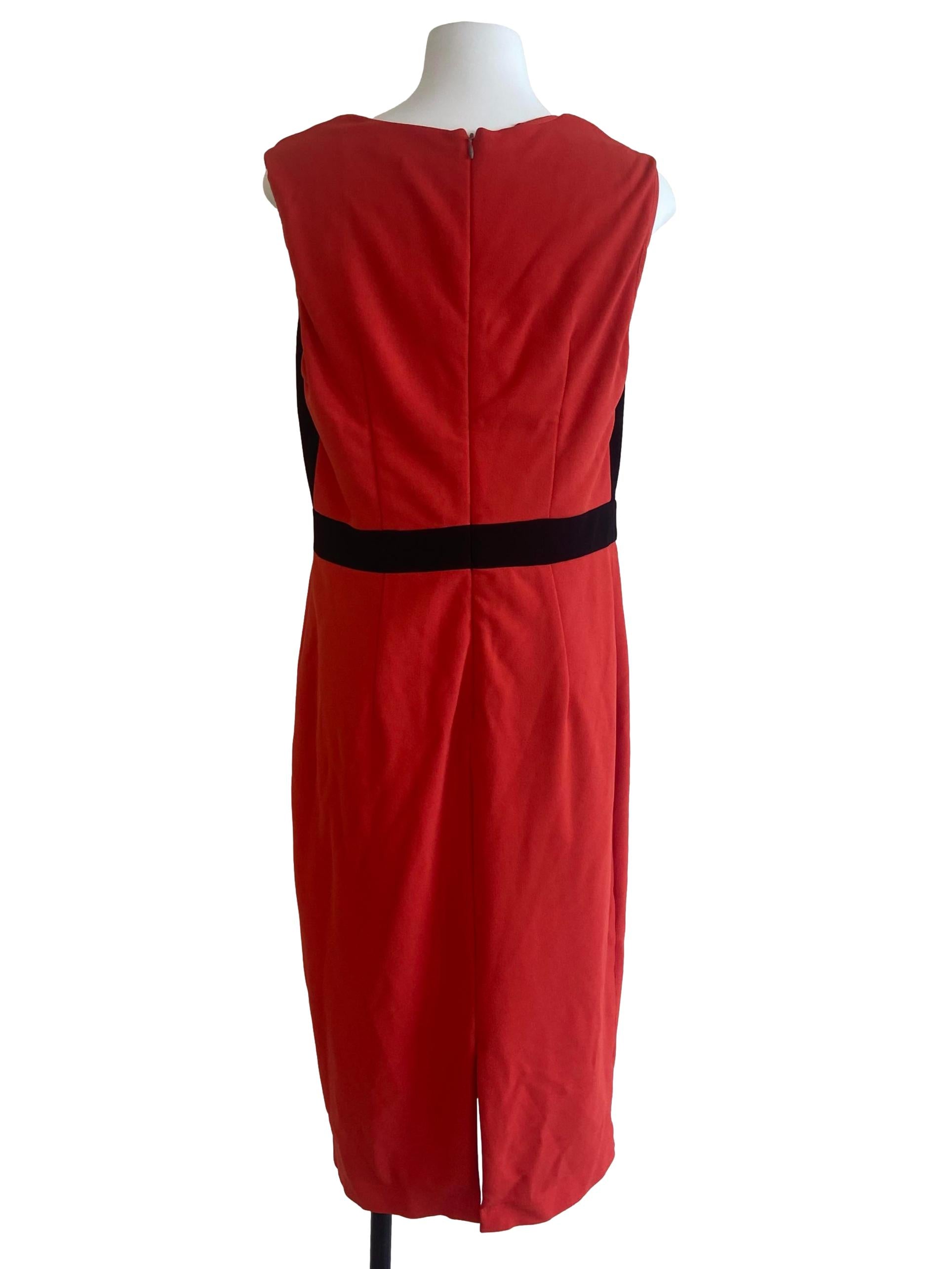 Red Black Sleeveless Shift Dress
