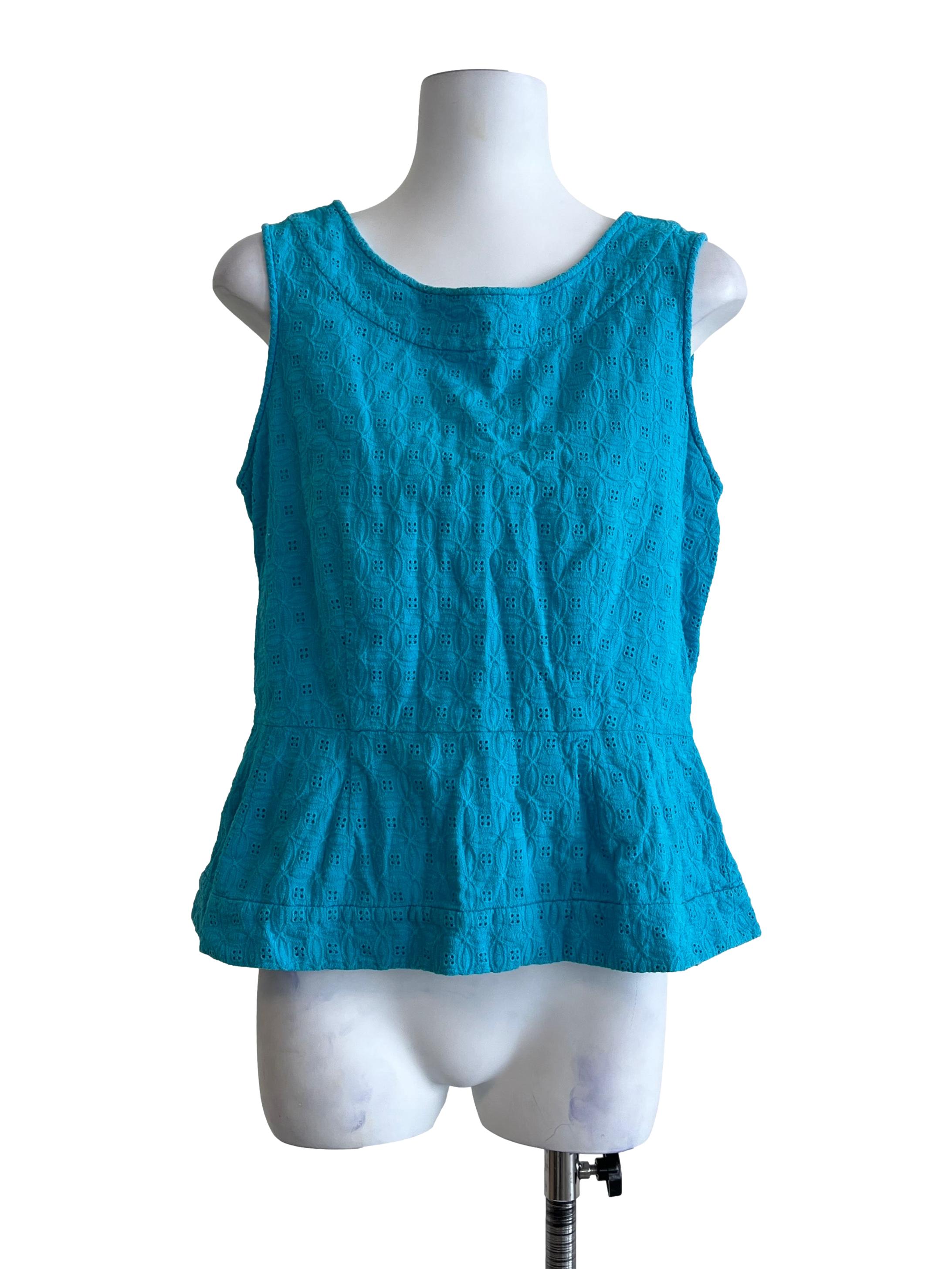 Cyan Blue Halter Sleeveless Top
