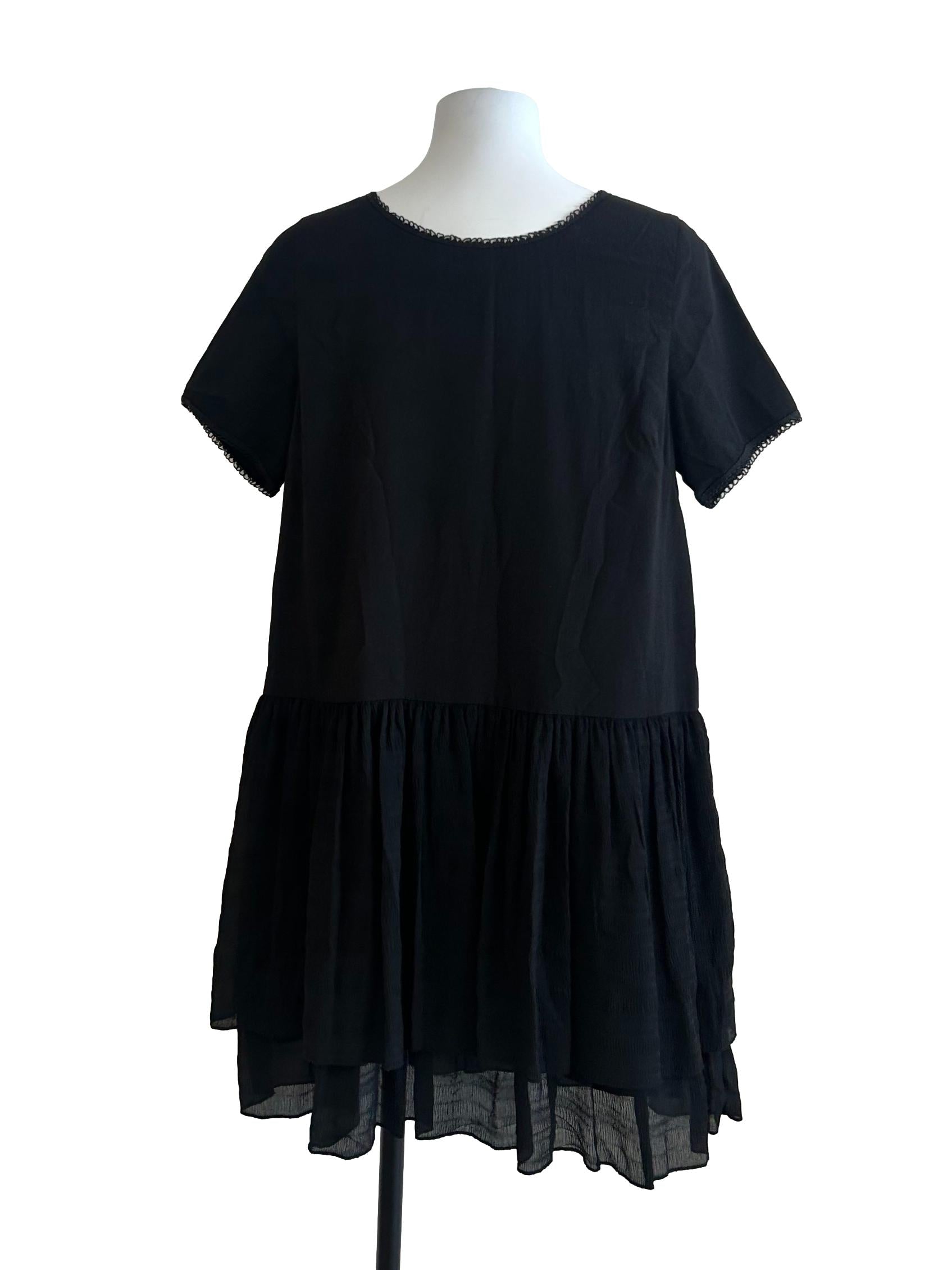 Soft Black Layered Dress
