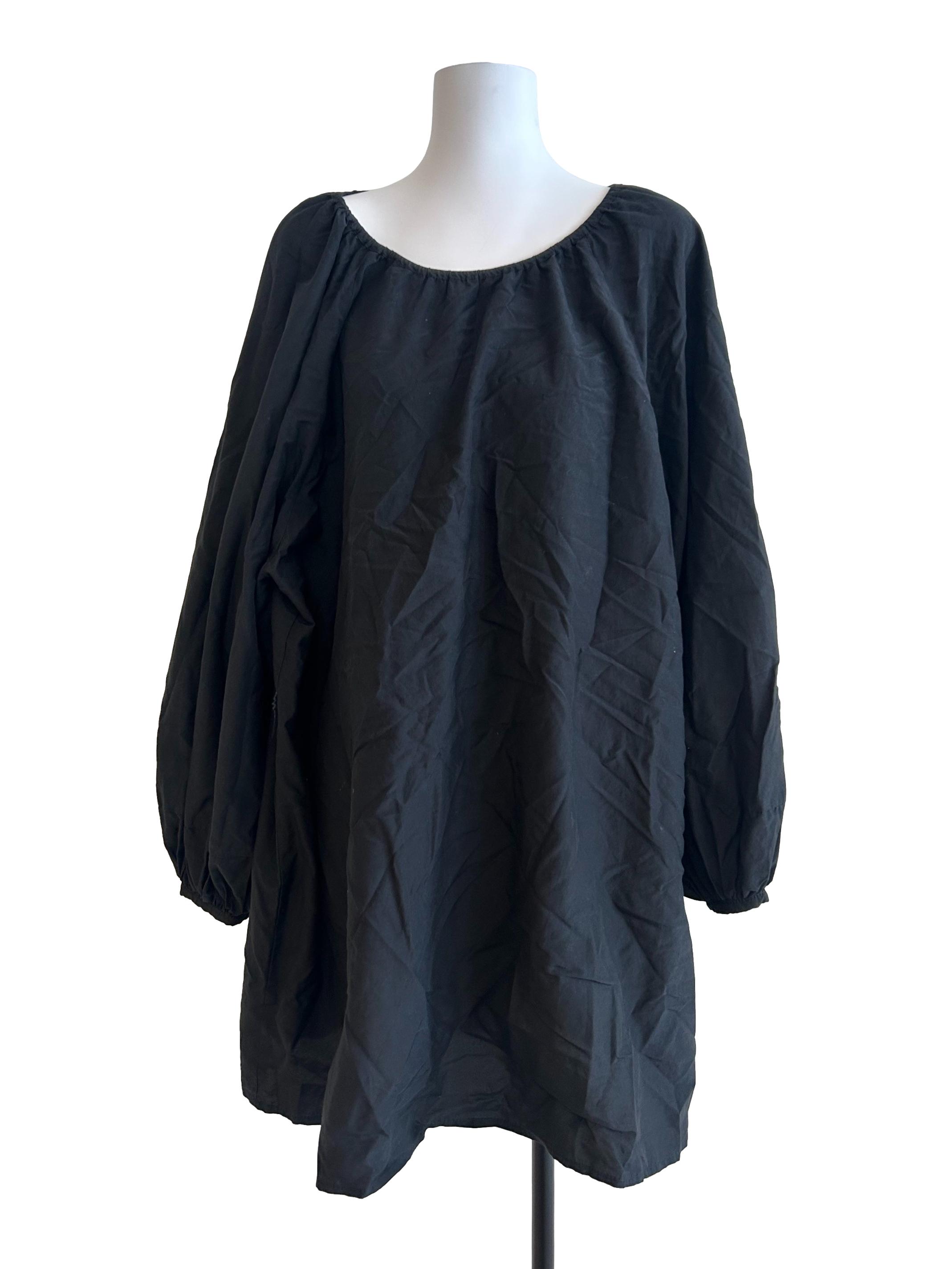 Soft Black Long Sleeve Dress