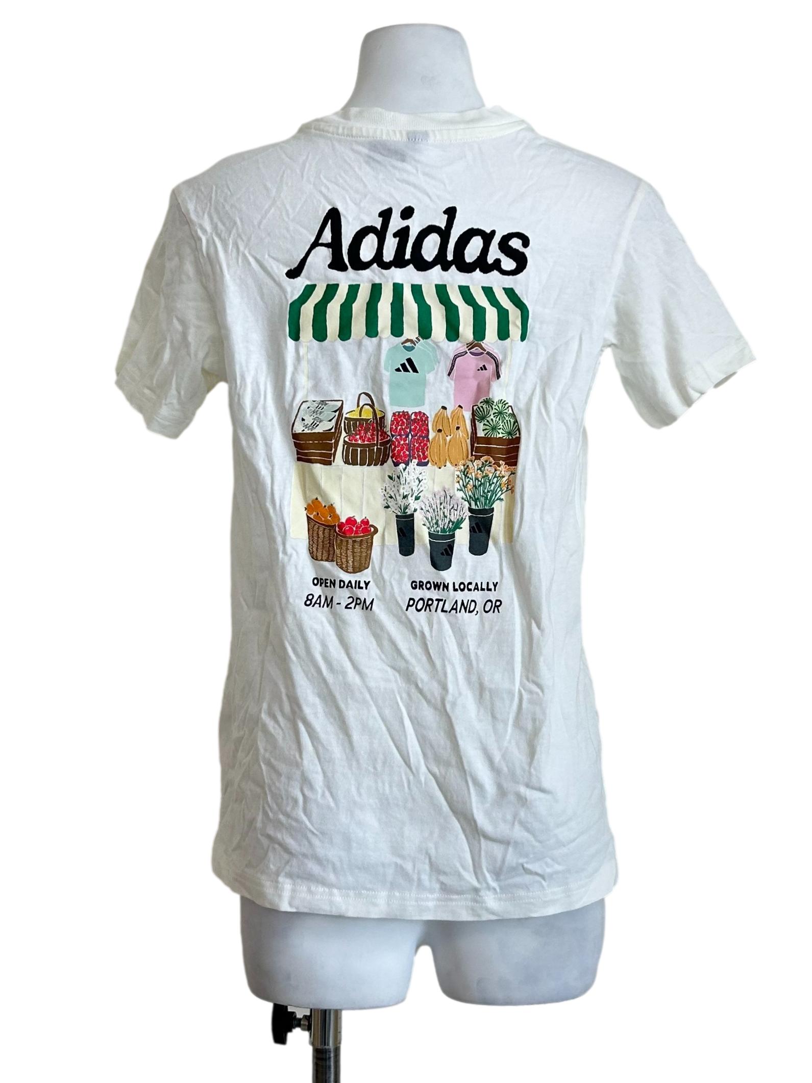 White Adidas Graphic Badge Tee